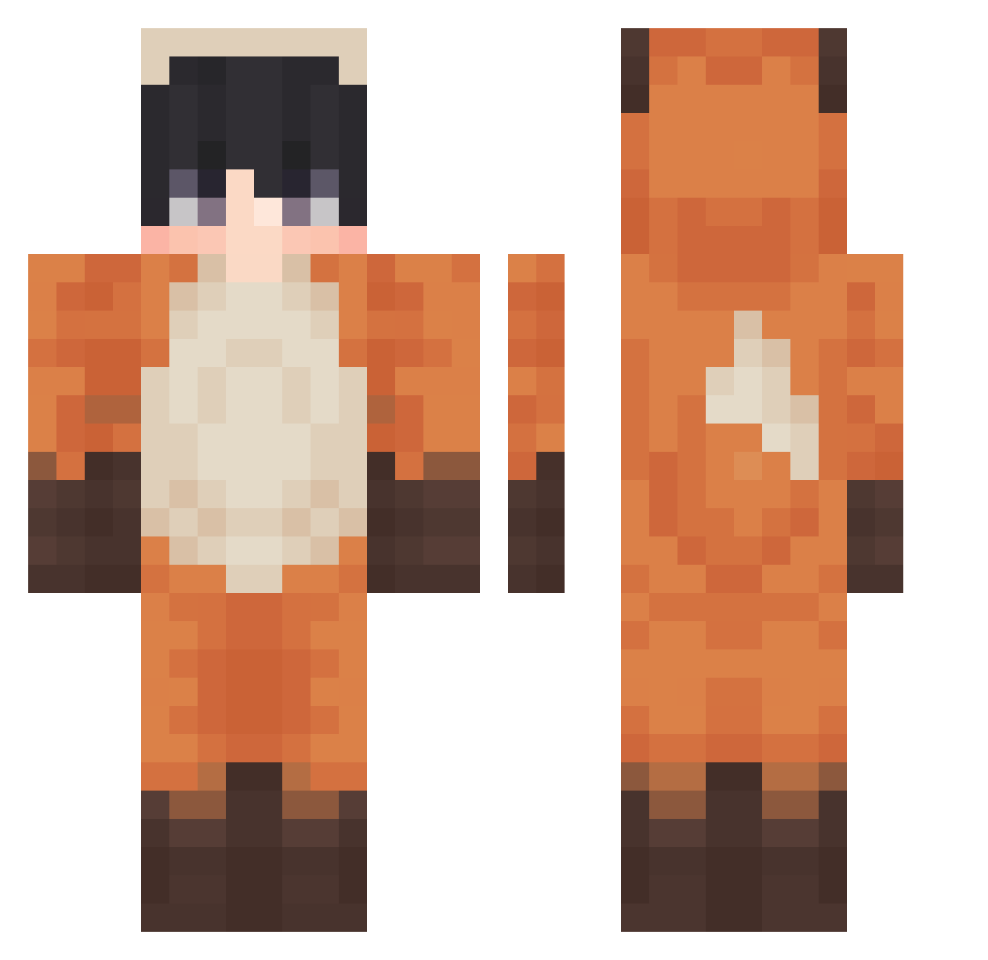 axiomaZXC Minecraft skin, front and back view