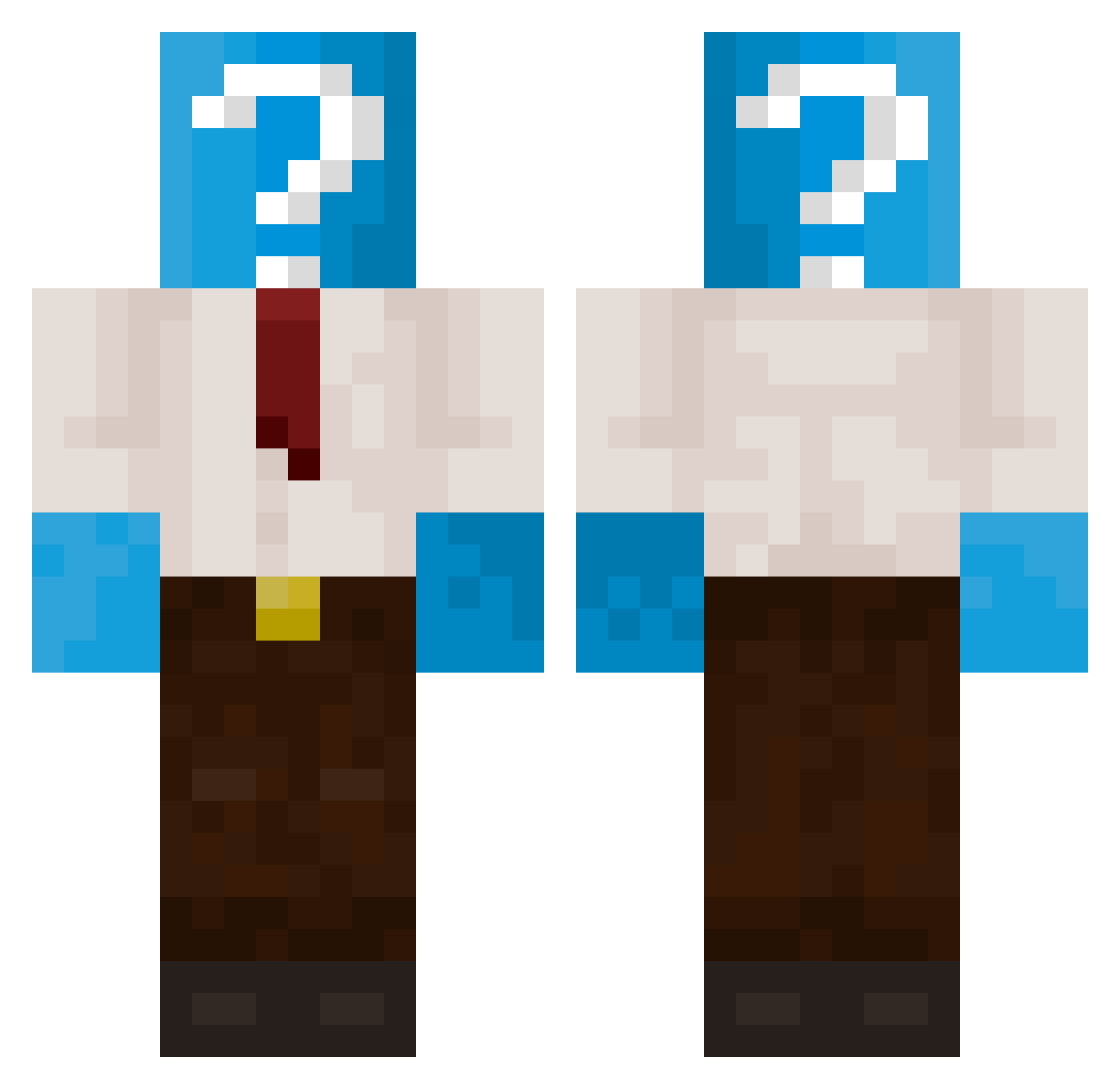 BlaadeReaper Minecraft skin, front and back view