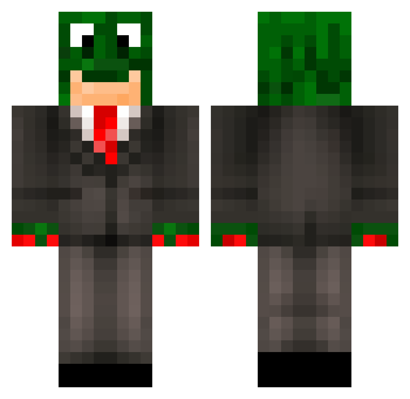 Suspendas Minecraft skin, front and back view
