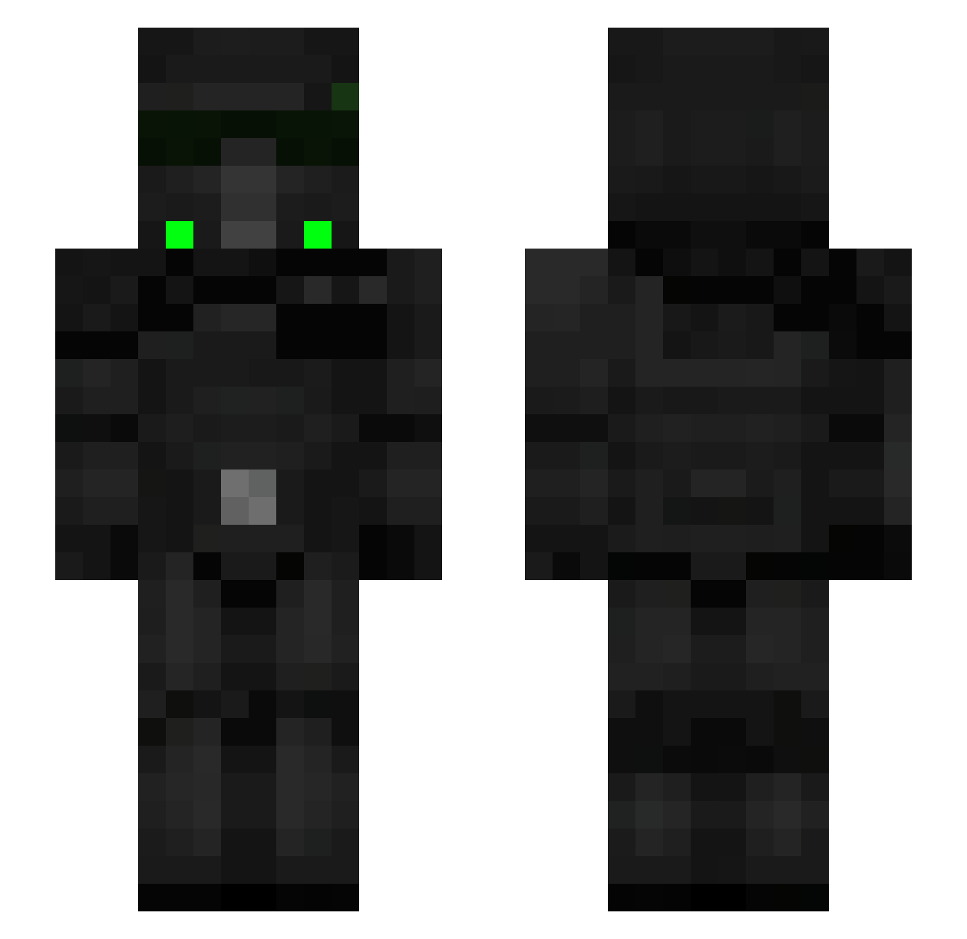 Beckqt Minecraft skin, front and back view