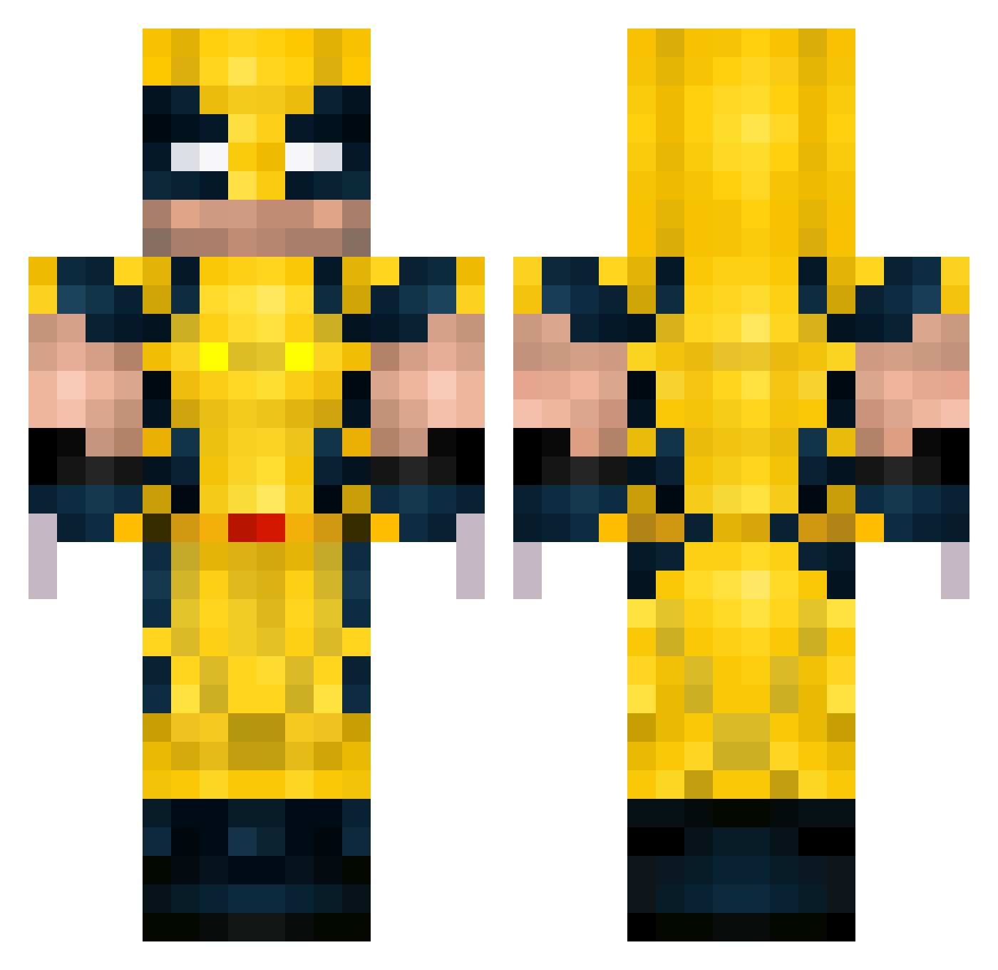 Authorizes Minecraft skin, front and back view