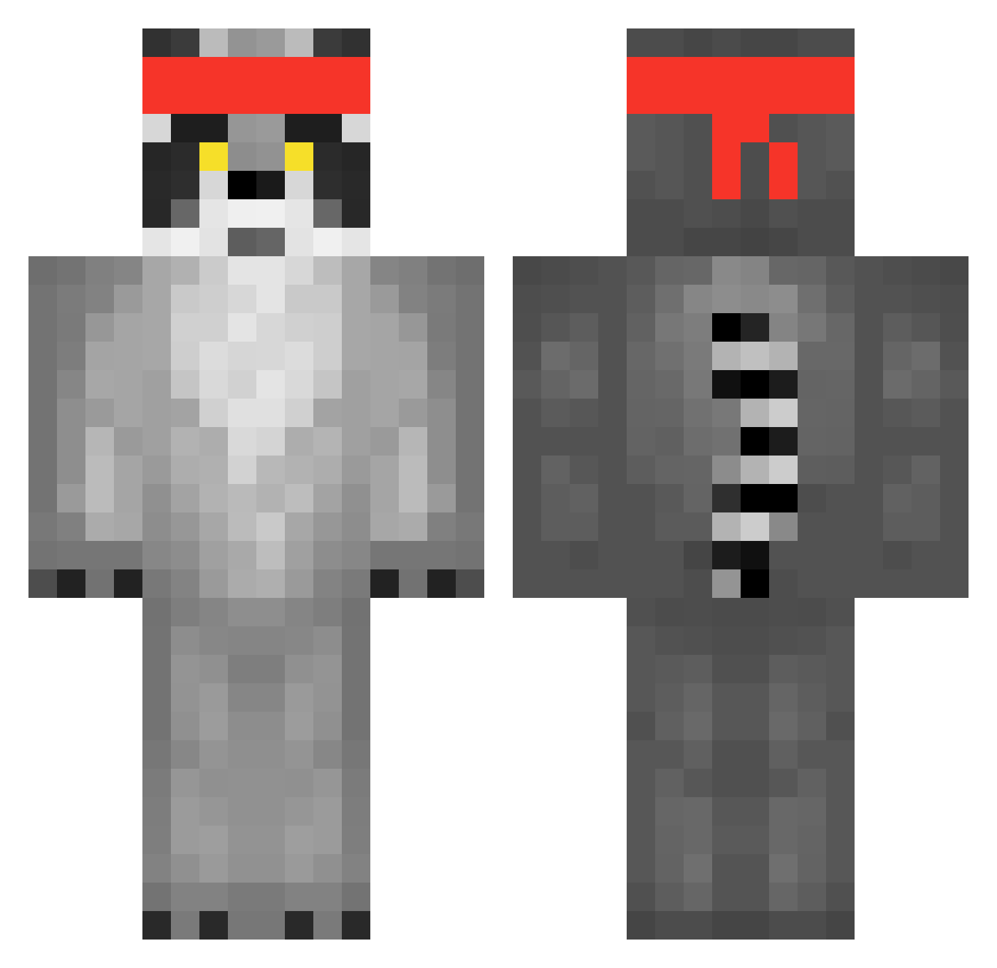 Soupsii Minecraft skin, front and back view