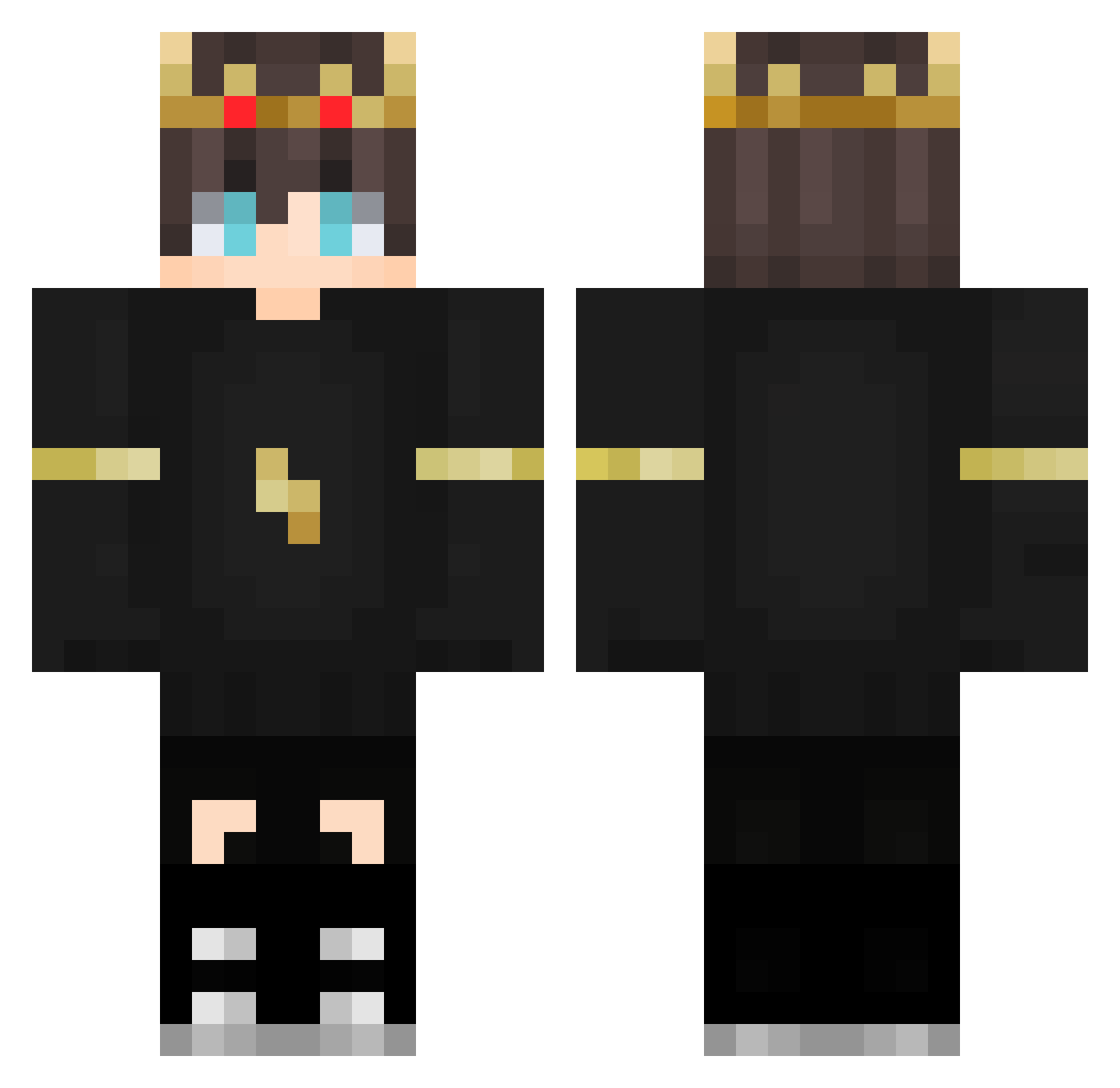 Wielandium Minecraft skin, front and back view