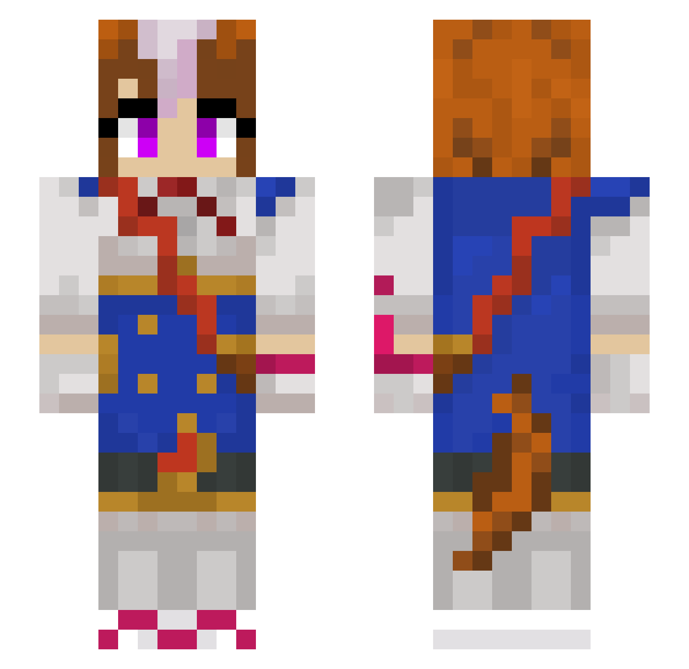 Rauschi440 Minecraft skin, front and back view