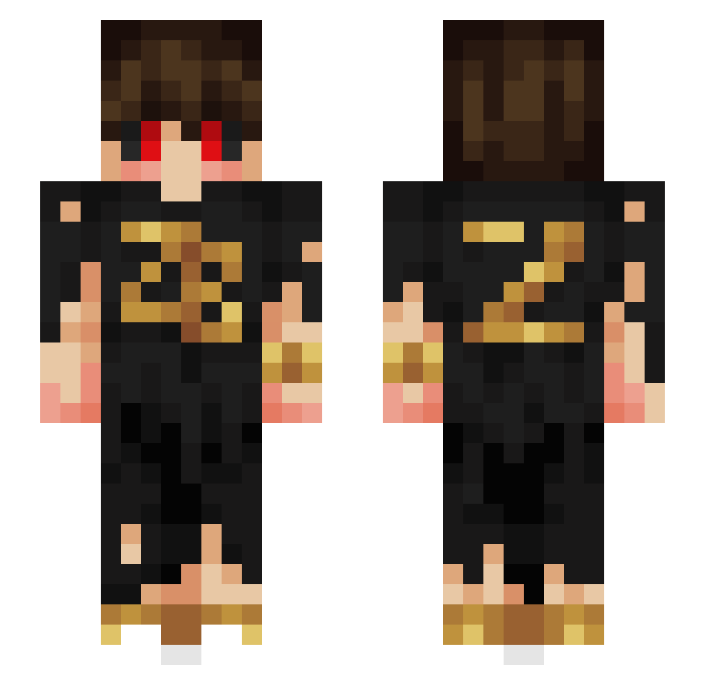 ZOMBOYSCHAOS Minecraft skin, front and back view