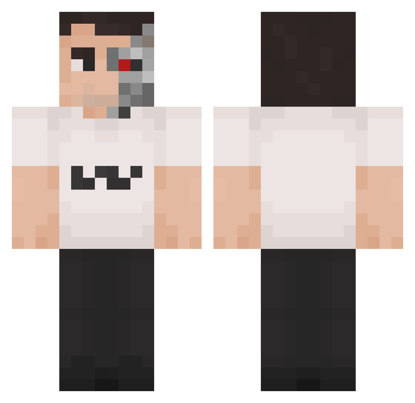 bacchertz Minecraft skin, front and back view