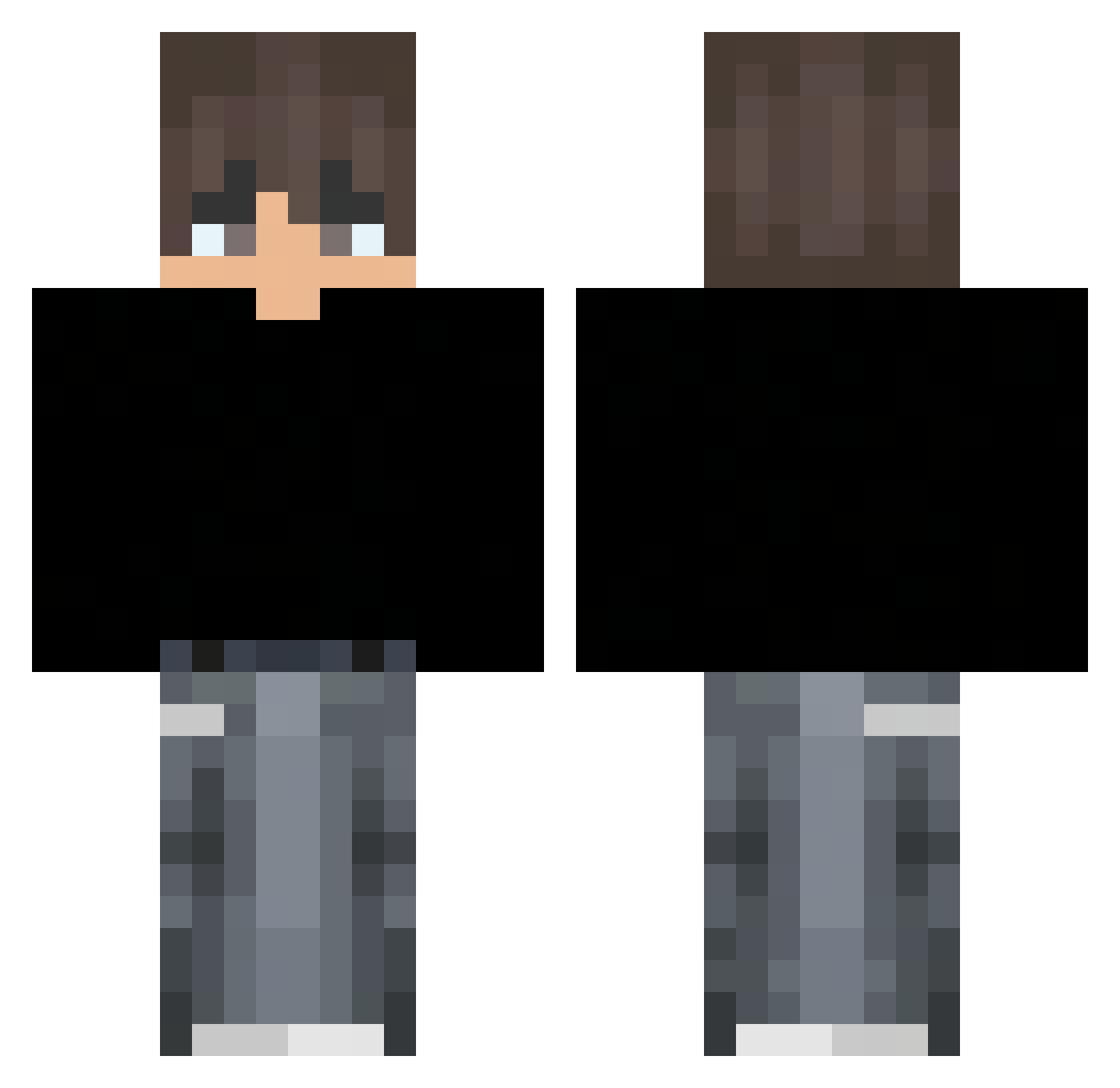 Patzssj Minecraft skin, front and back view