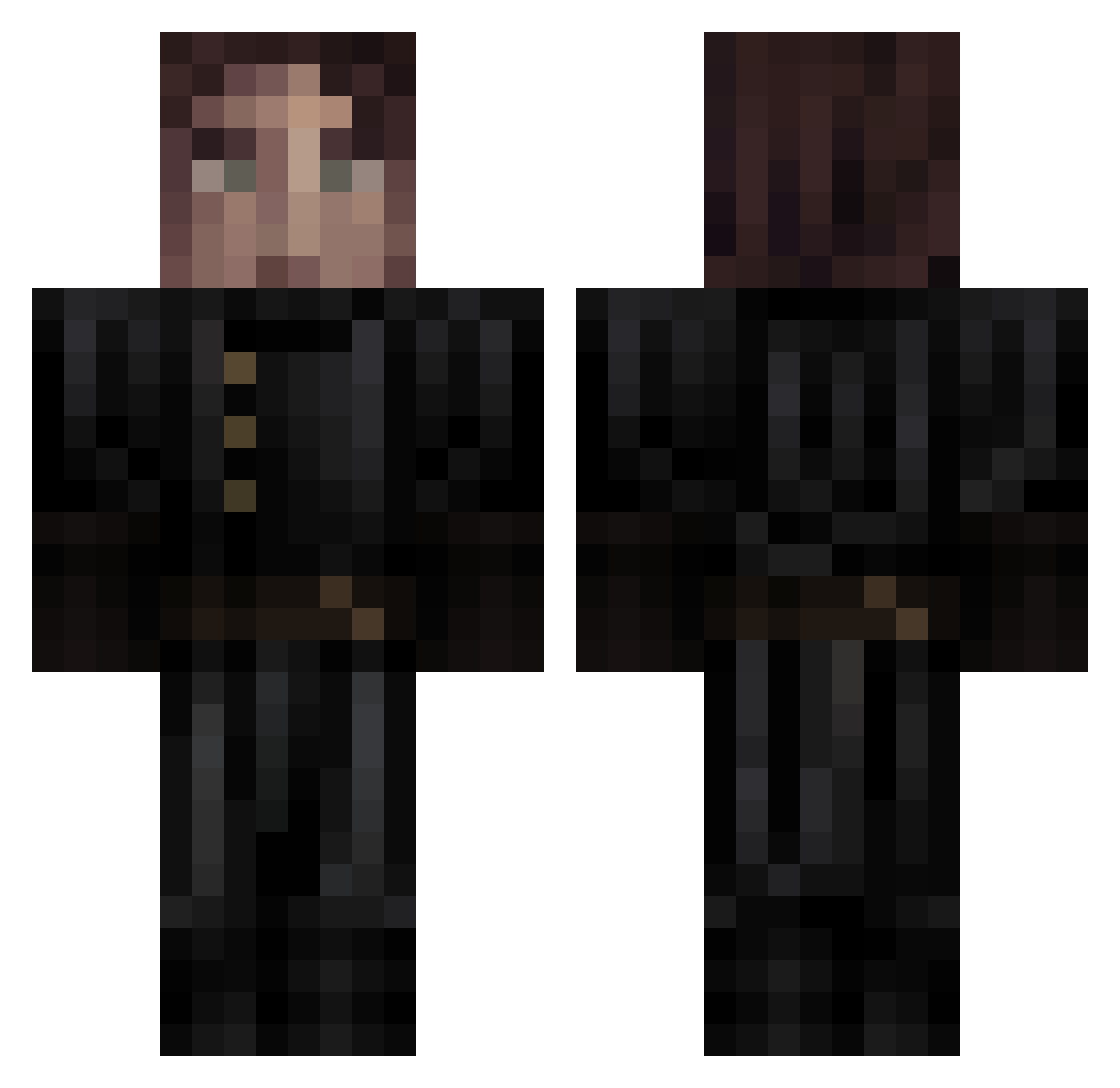 Tide1 Minecraft skin, front and back view