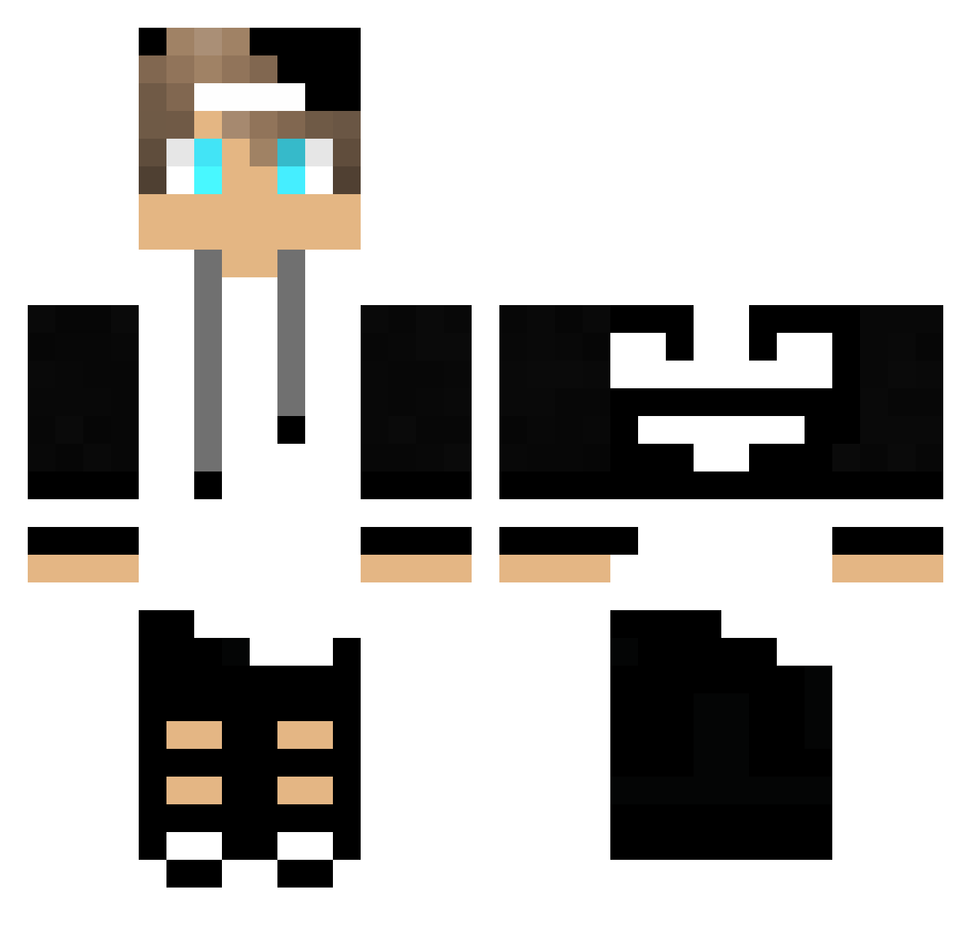 uailucao Minecraft skin, front and back view