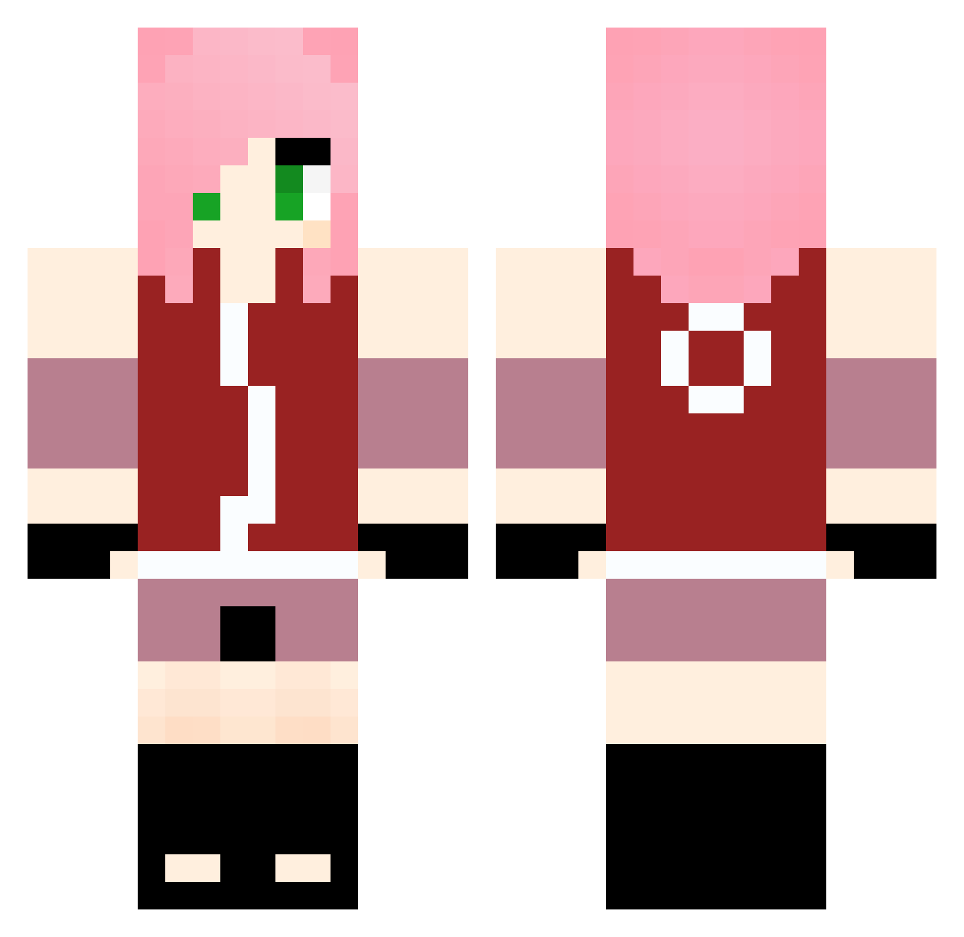 itachi41500 Minecraft skin, front and back view