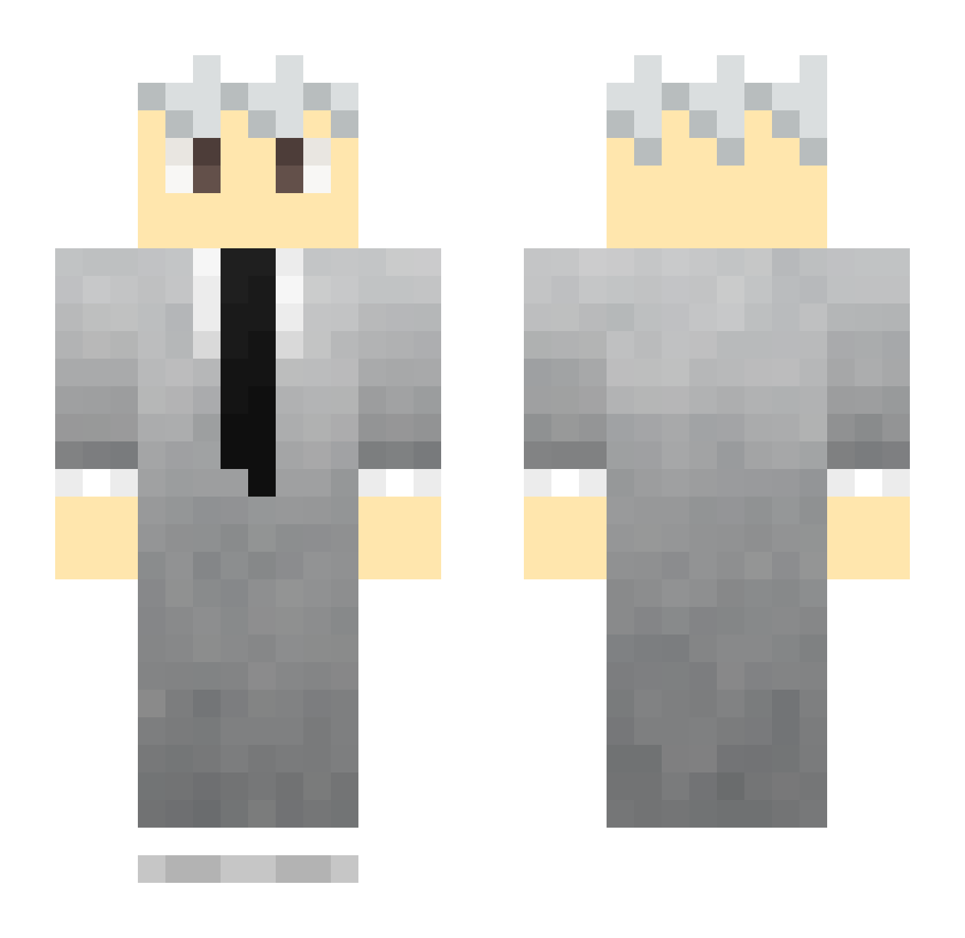 SquishyHB Minecraft skin, front and back view
