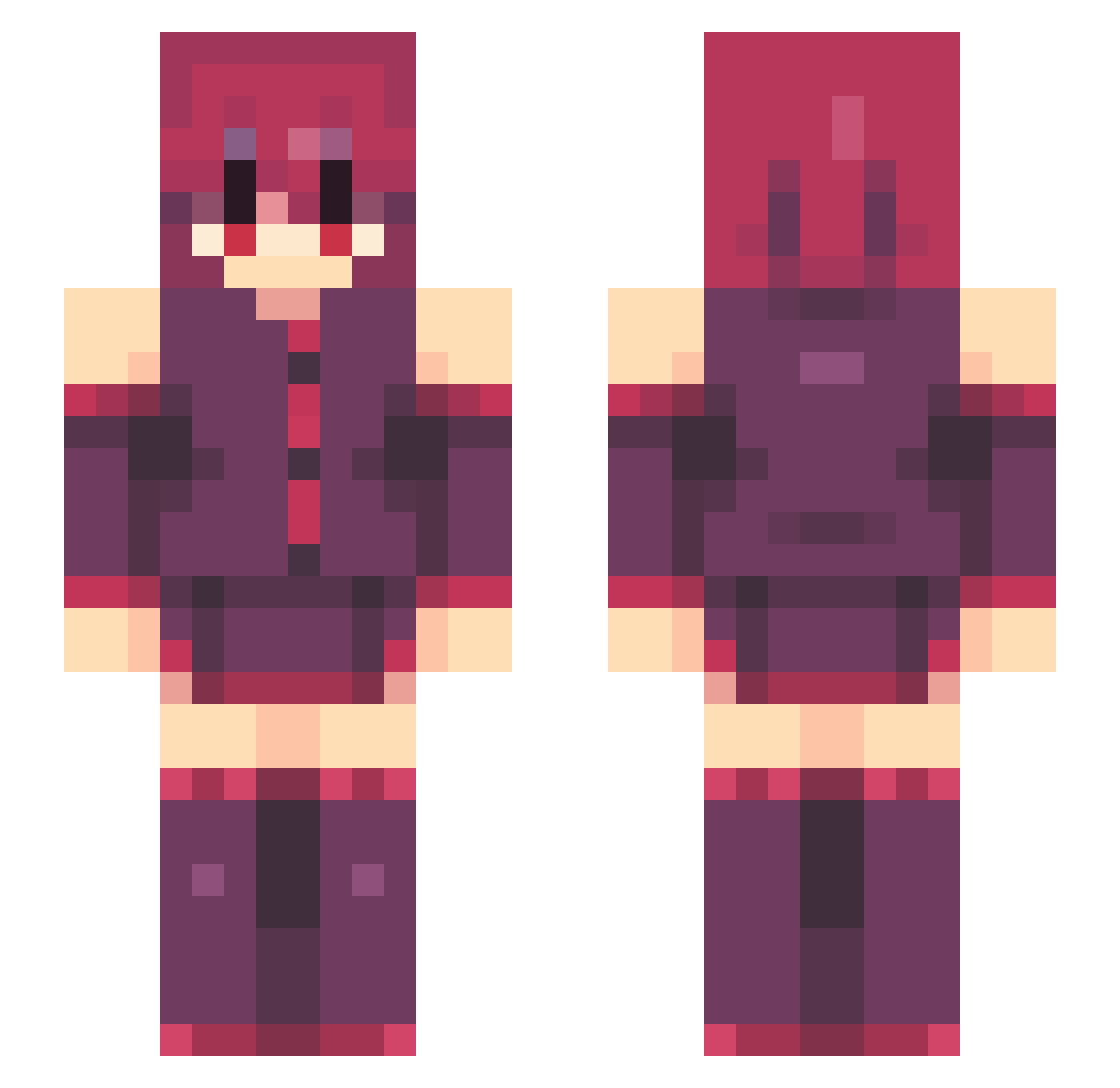 Triangled Minecraft skin, front and back view