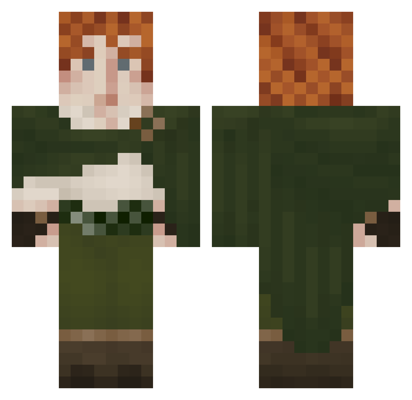 Wyrvun Minecraft skin, front and back view