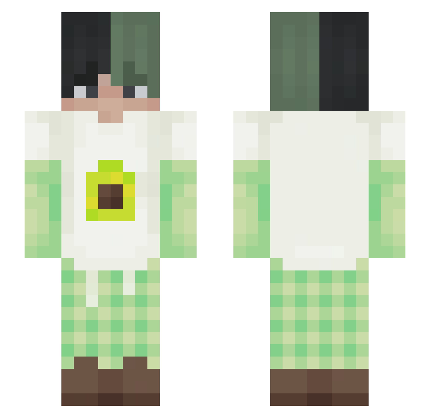 ToxicPalta Minecraft skin, front and back view