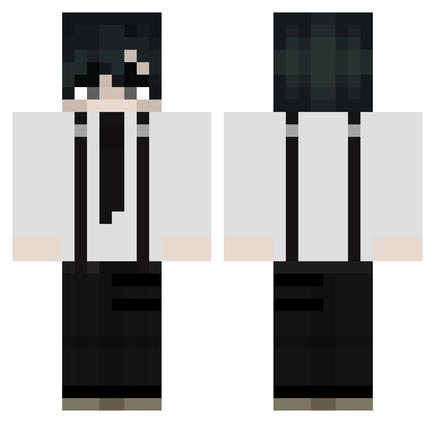 atlassalmon Minecraft skin, front and back view