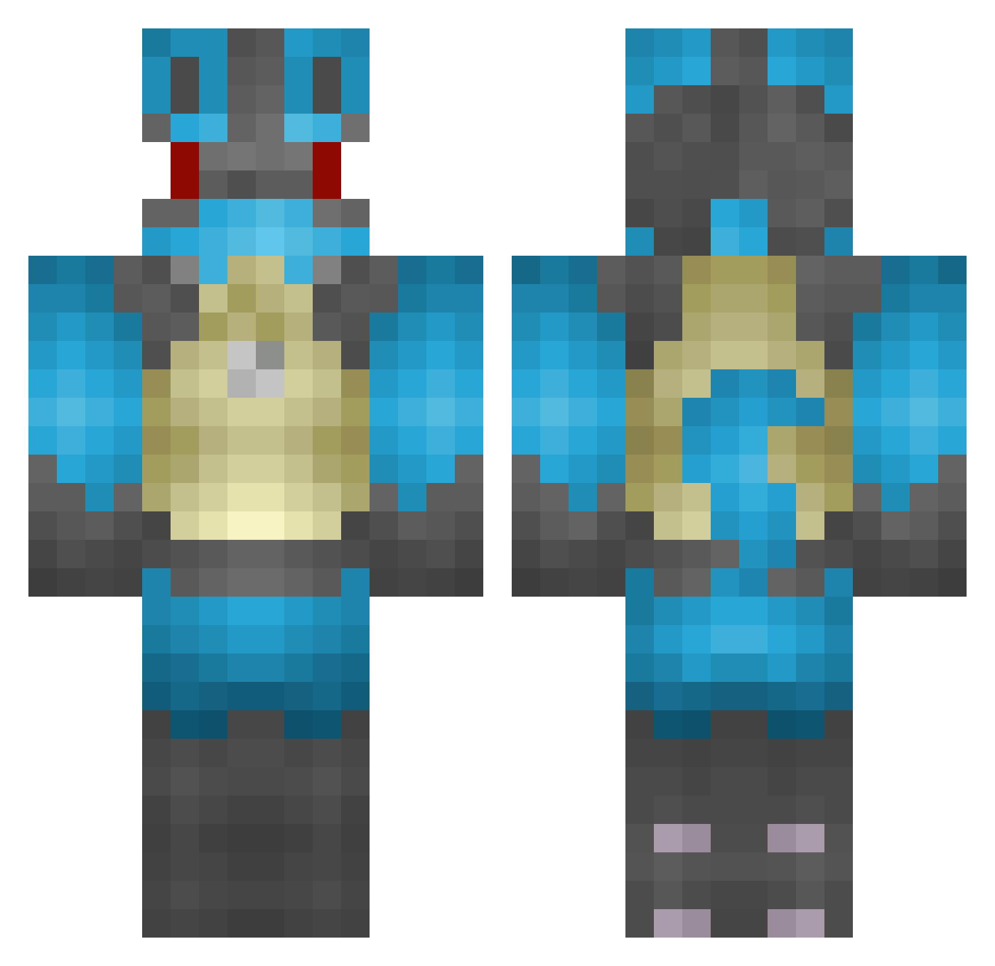 Thorma Minecraft skin, front and back view