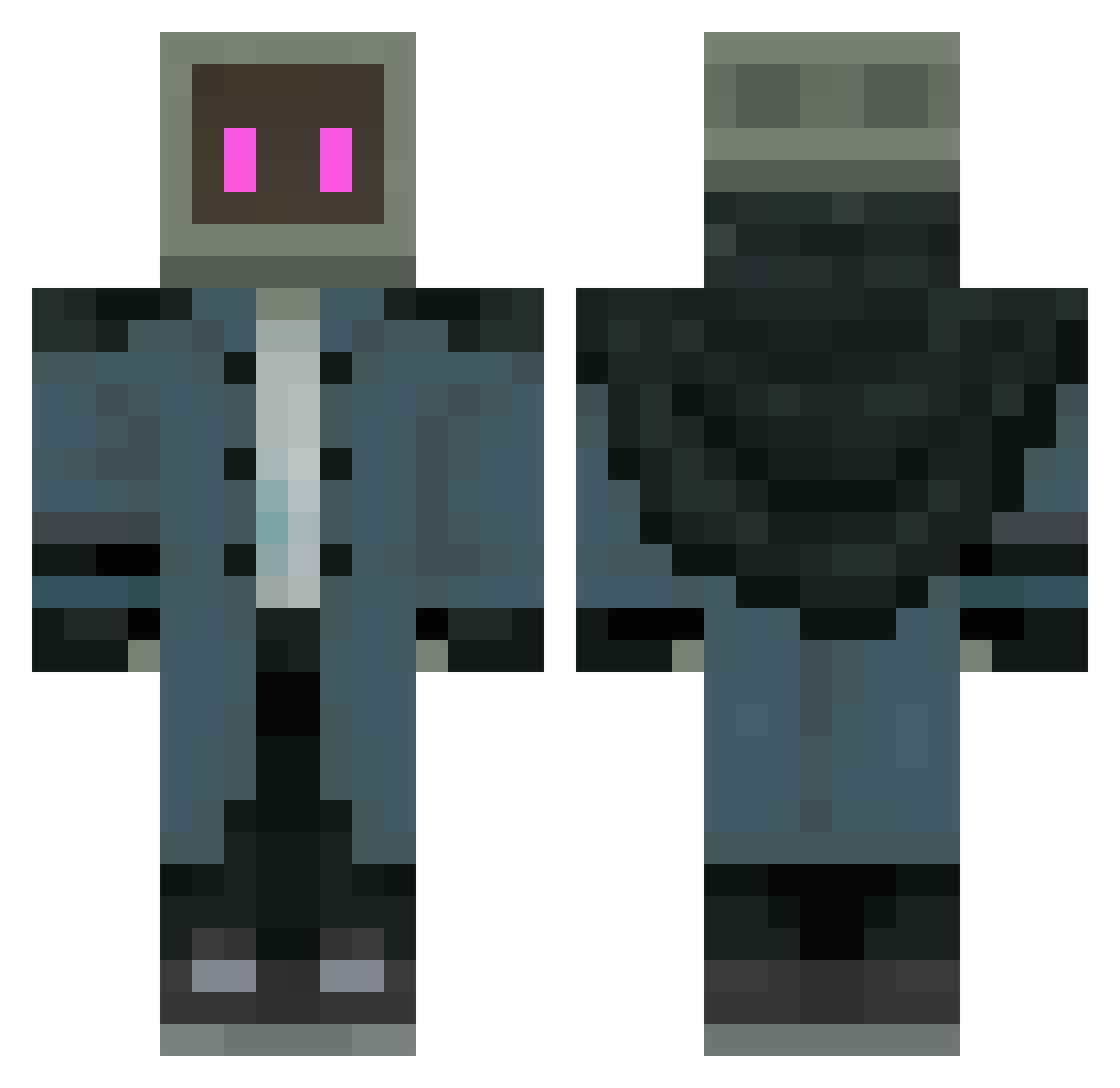 Retr0spec Minecraft skin, front and back view