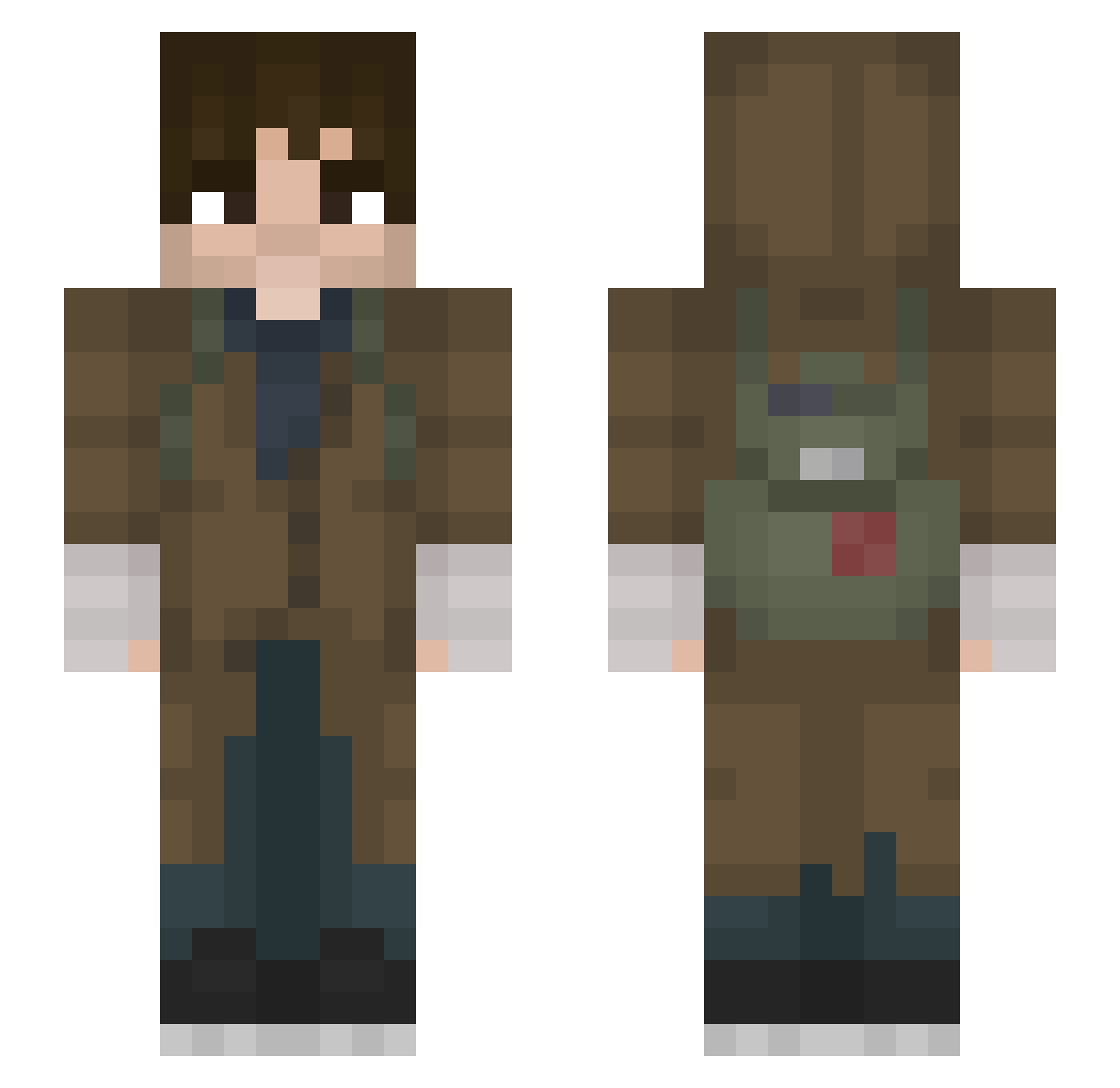 SkatingApe Minecraft skin, front and back view