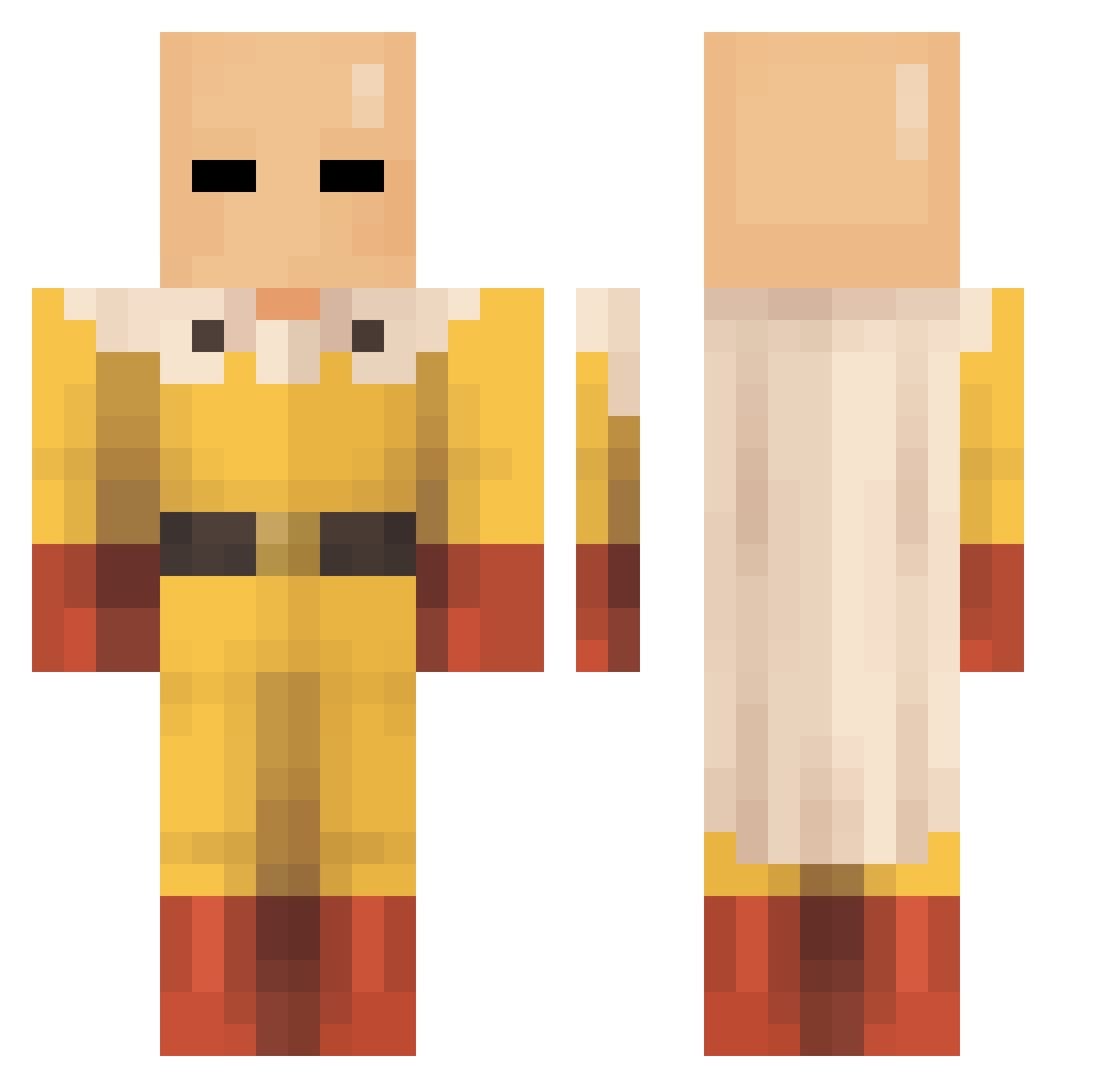 JoeyPVR Minecraft skin, front and back view