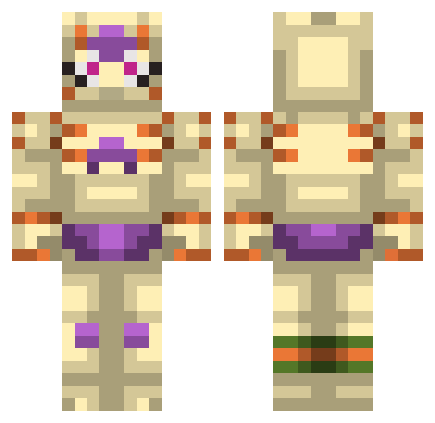 G0ldenRequ1em Minecraft skin, front and back view
