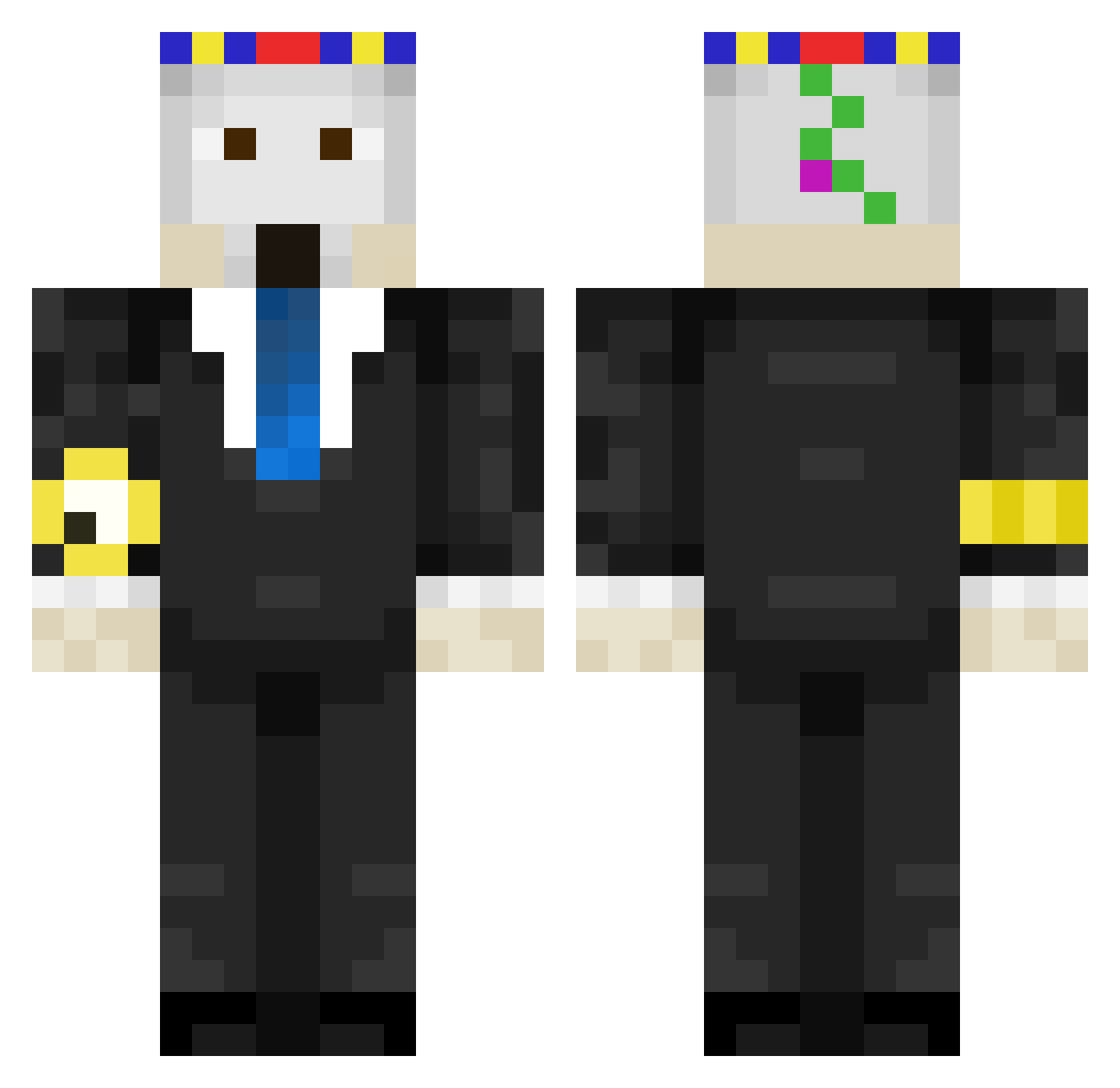 Doto_z Minecraft skin, front and back view