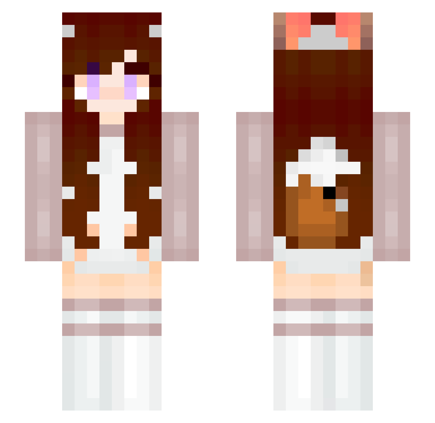 Flyth Minecraft skin, front and back view