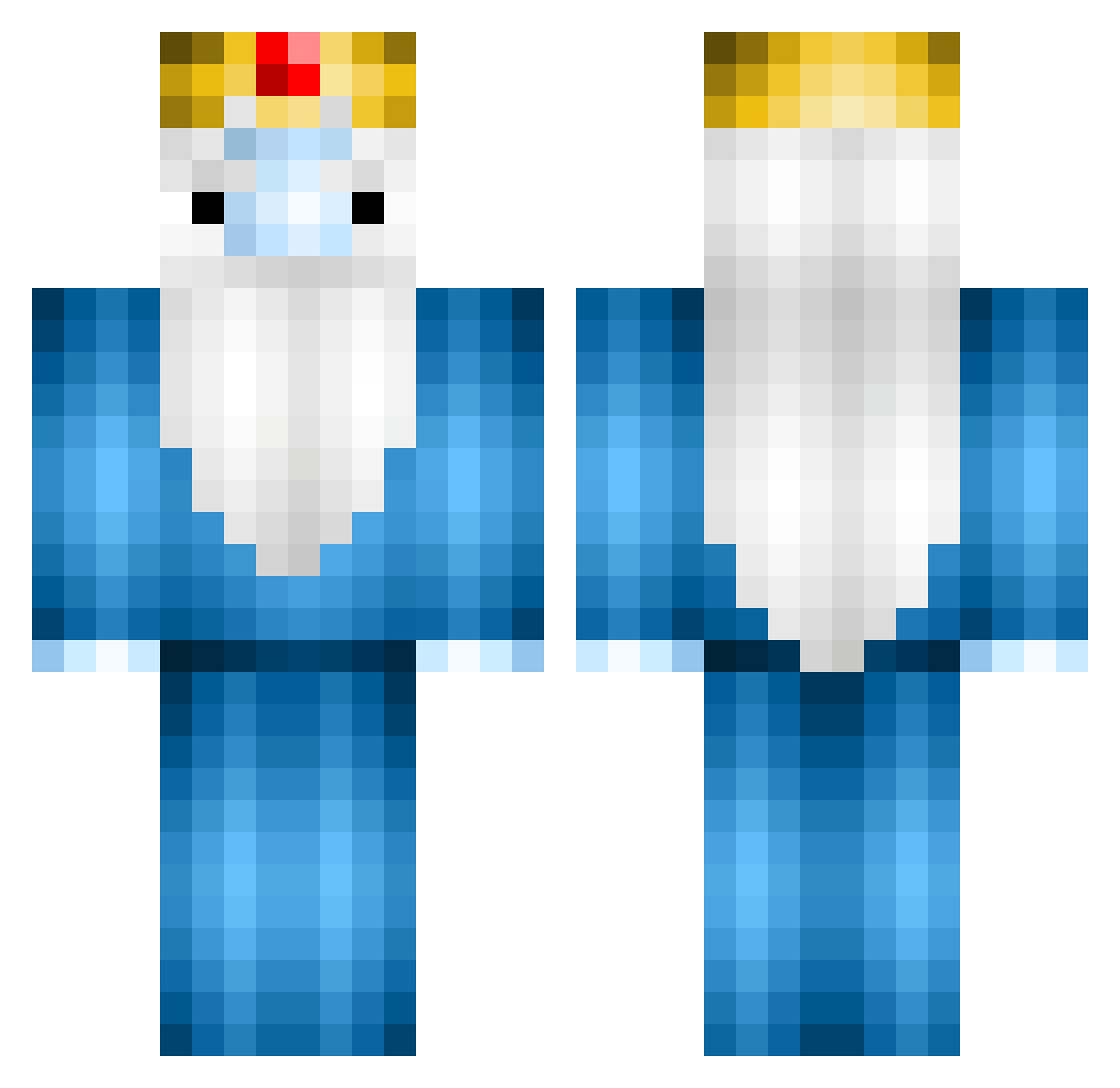 Trovadorx13 Minecraft skin, front and back view