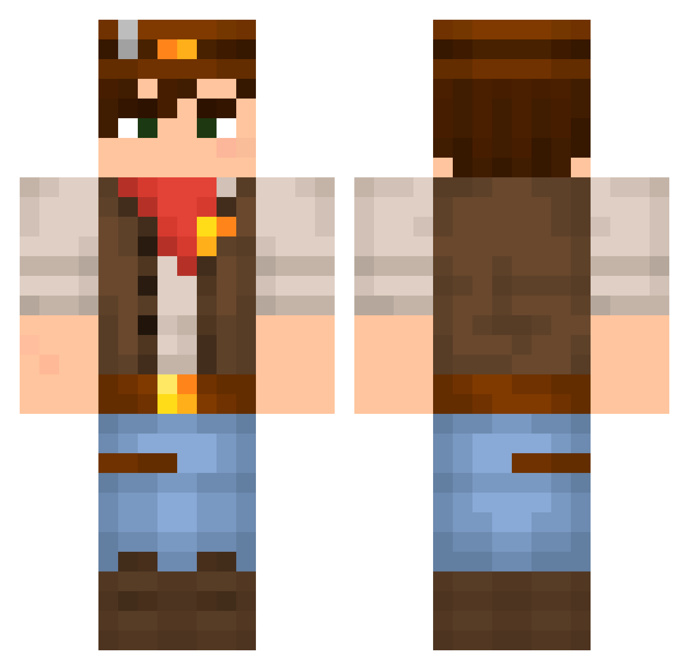 Southward Minecraft skin, front and back view