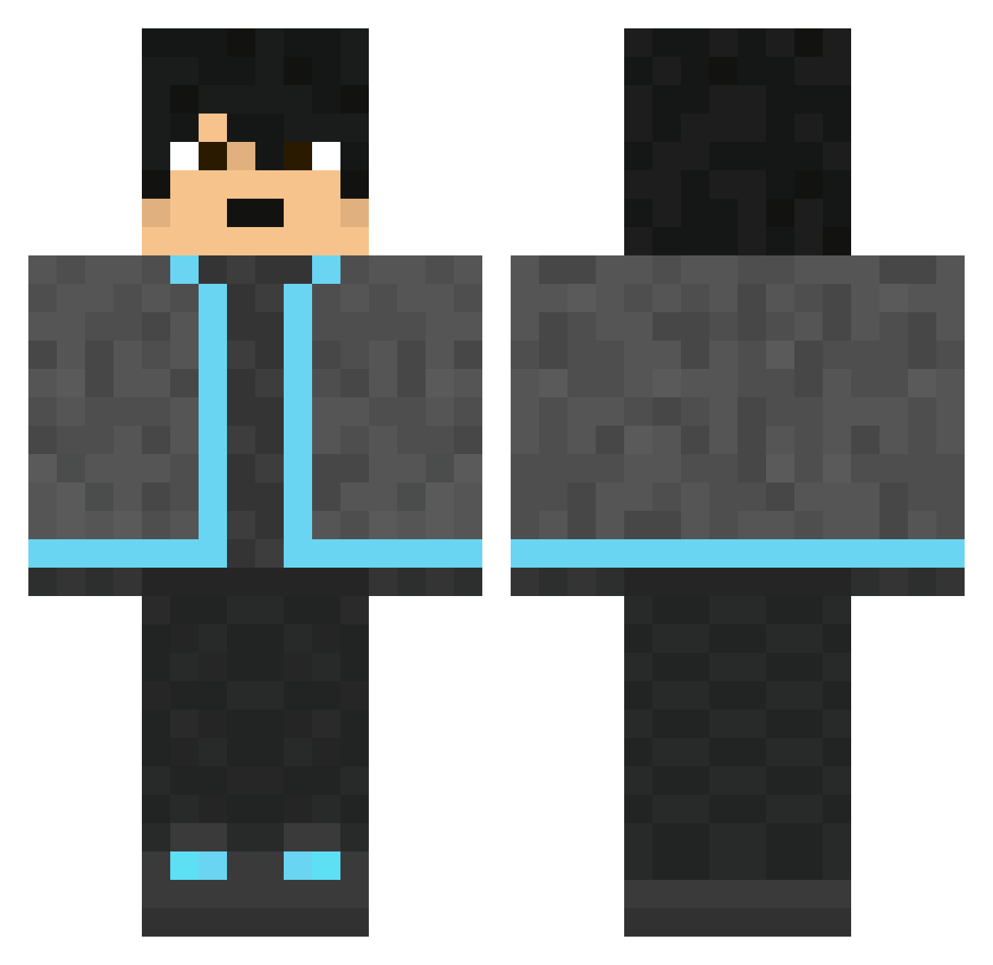 wonderboard Minecraft skin, front and back view