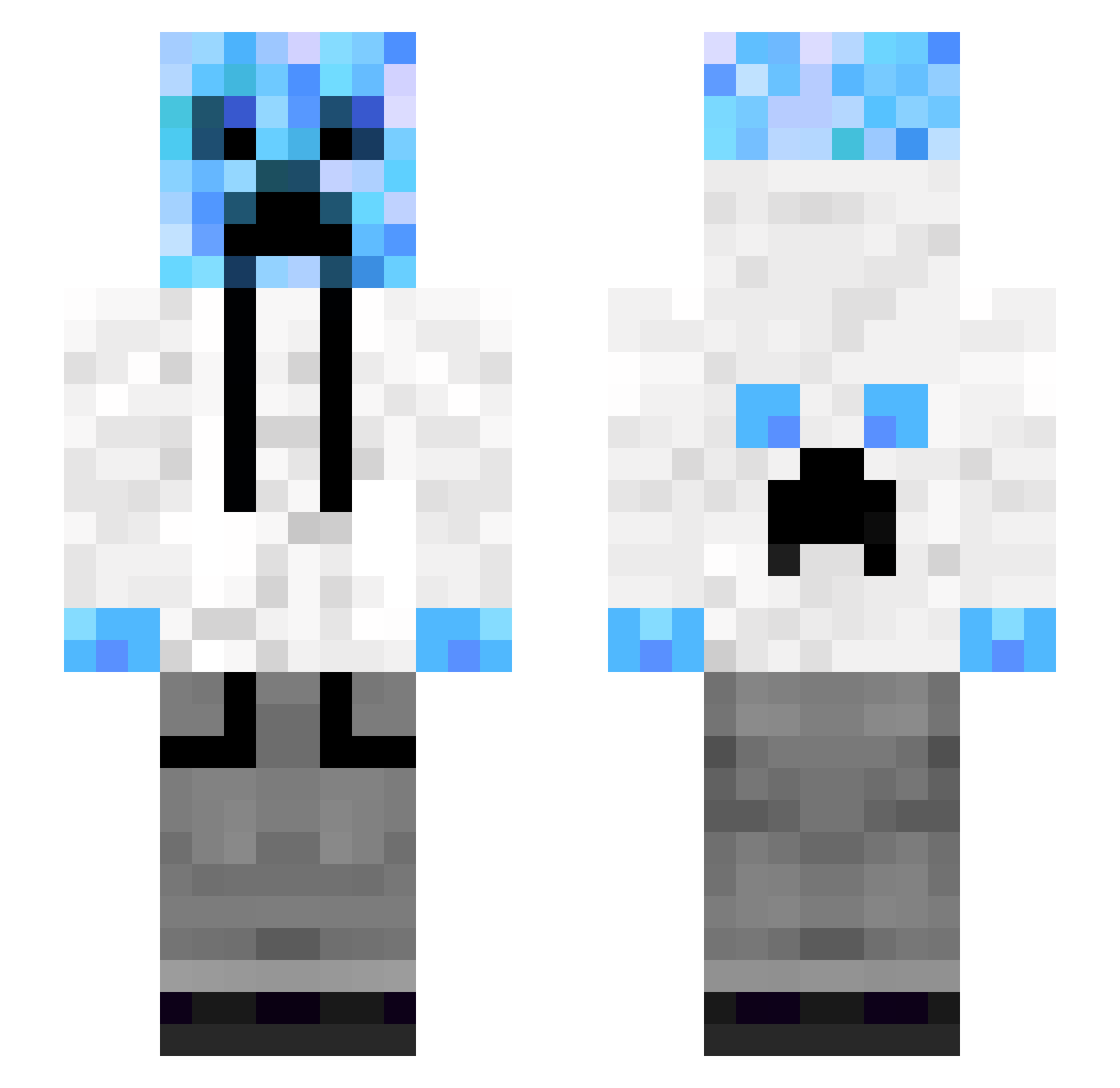 Playstendo Minecraft skin, front and back view