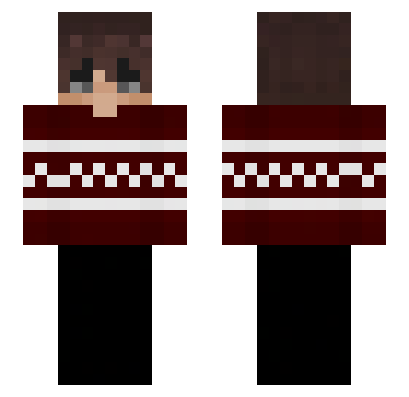 V1RUS2KK Minecraft skin, front and back view