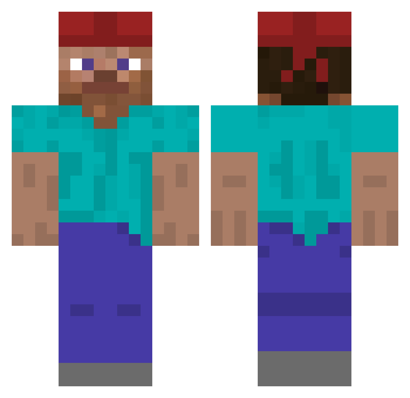 Kvqi Minecraft skin, front and back view