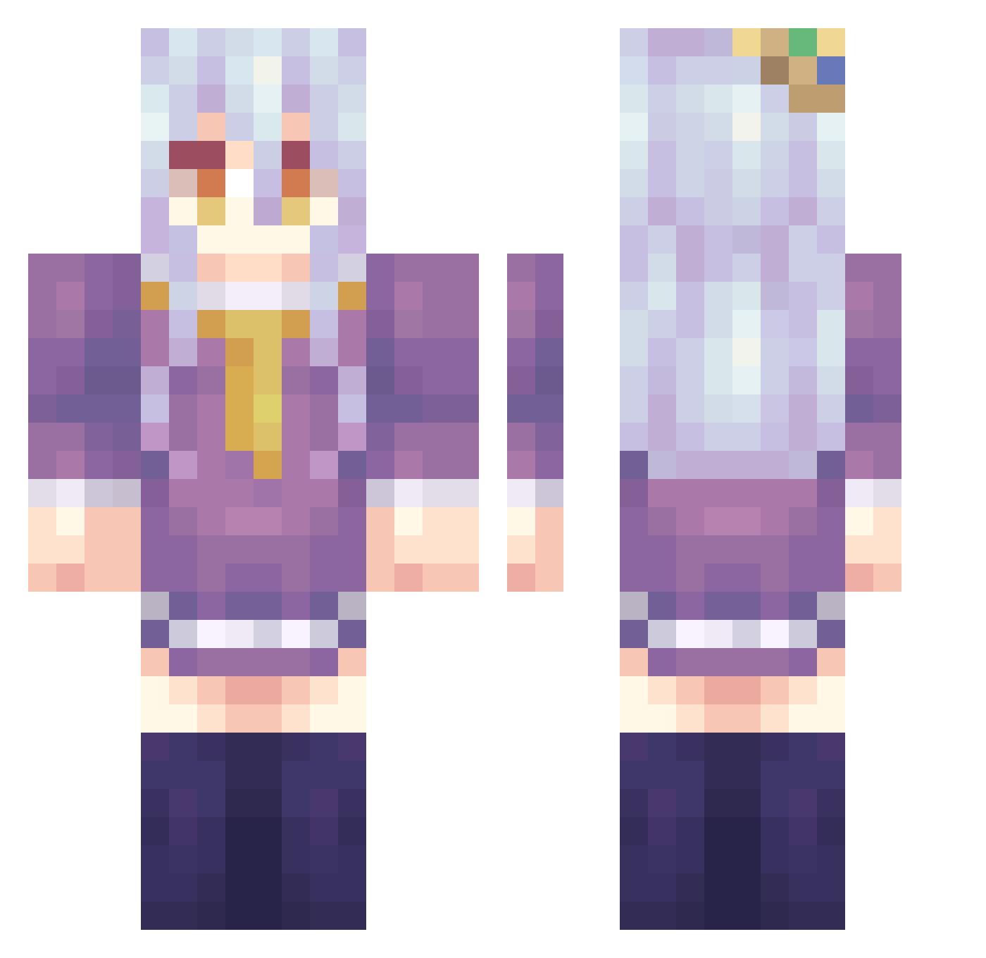 hahaha9527 Minecraft skin, front and back view