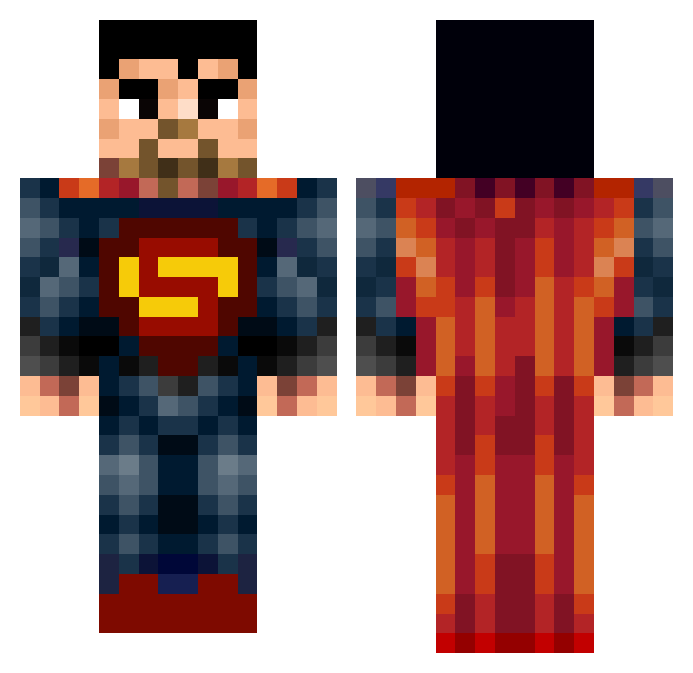 Elsinore Minecraft skin, front and back view