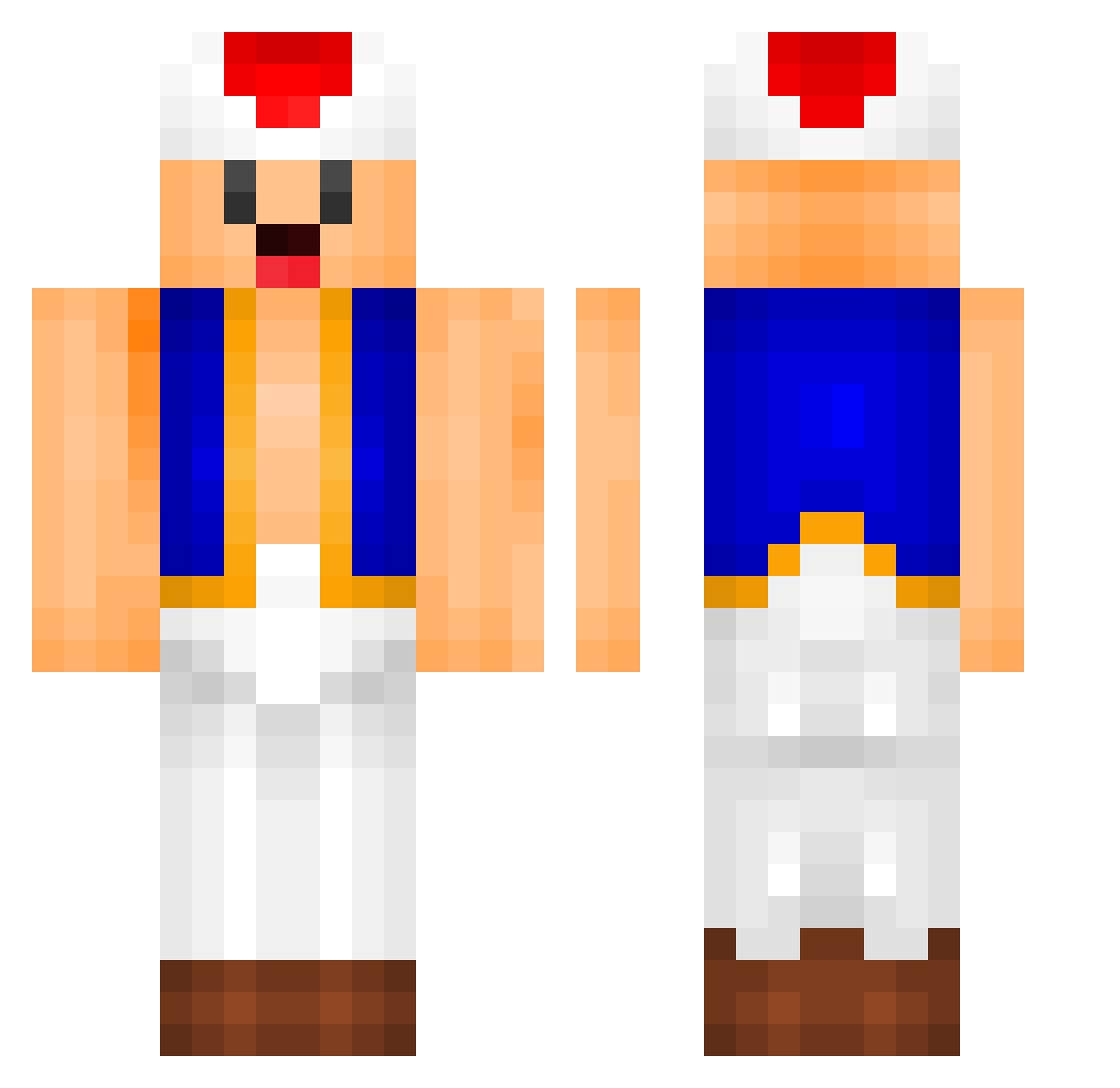 CarrotAtomos Minecraft skin, front and back view