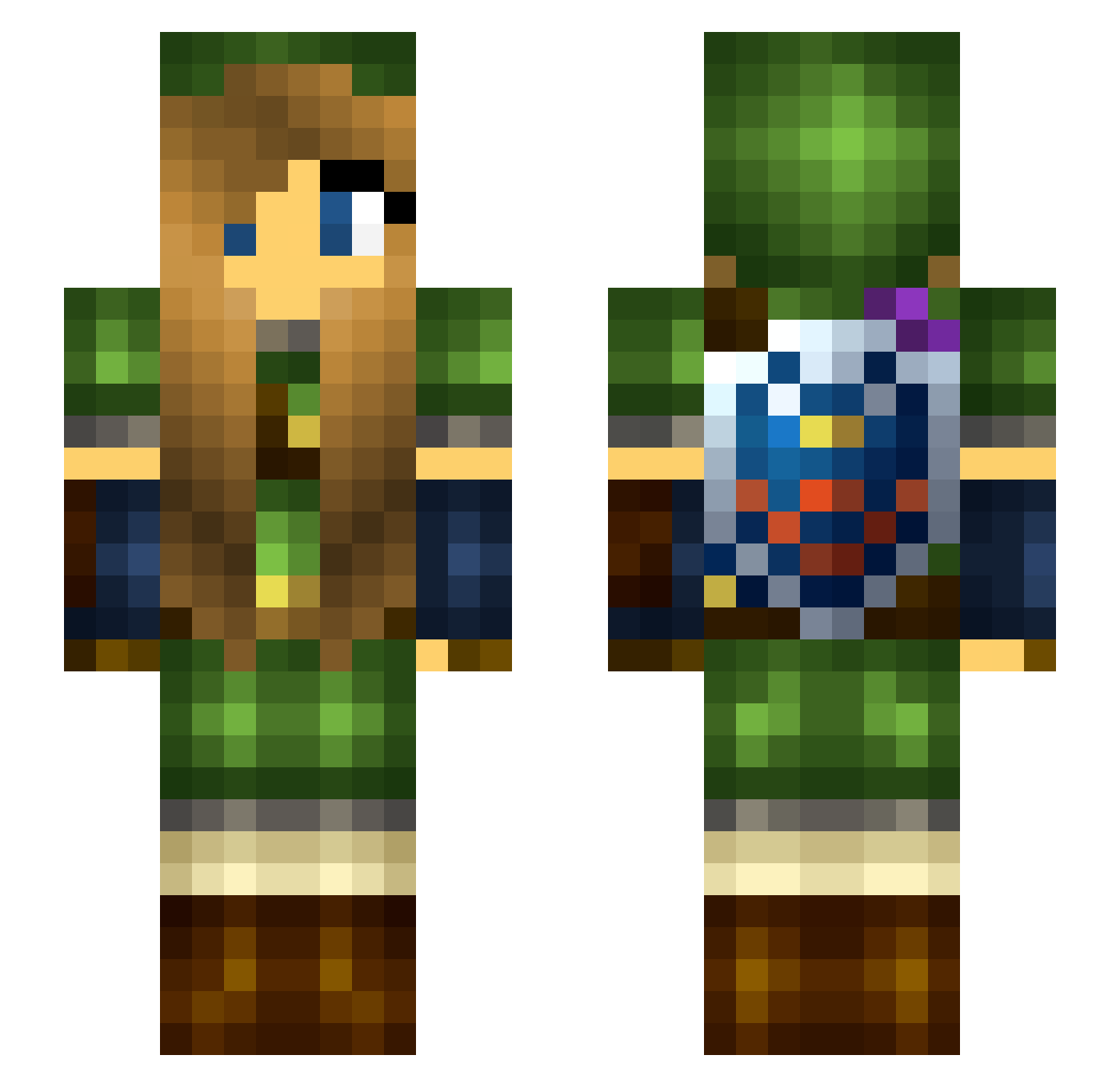 Nurunil Minecraft skin, front and back view