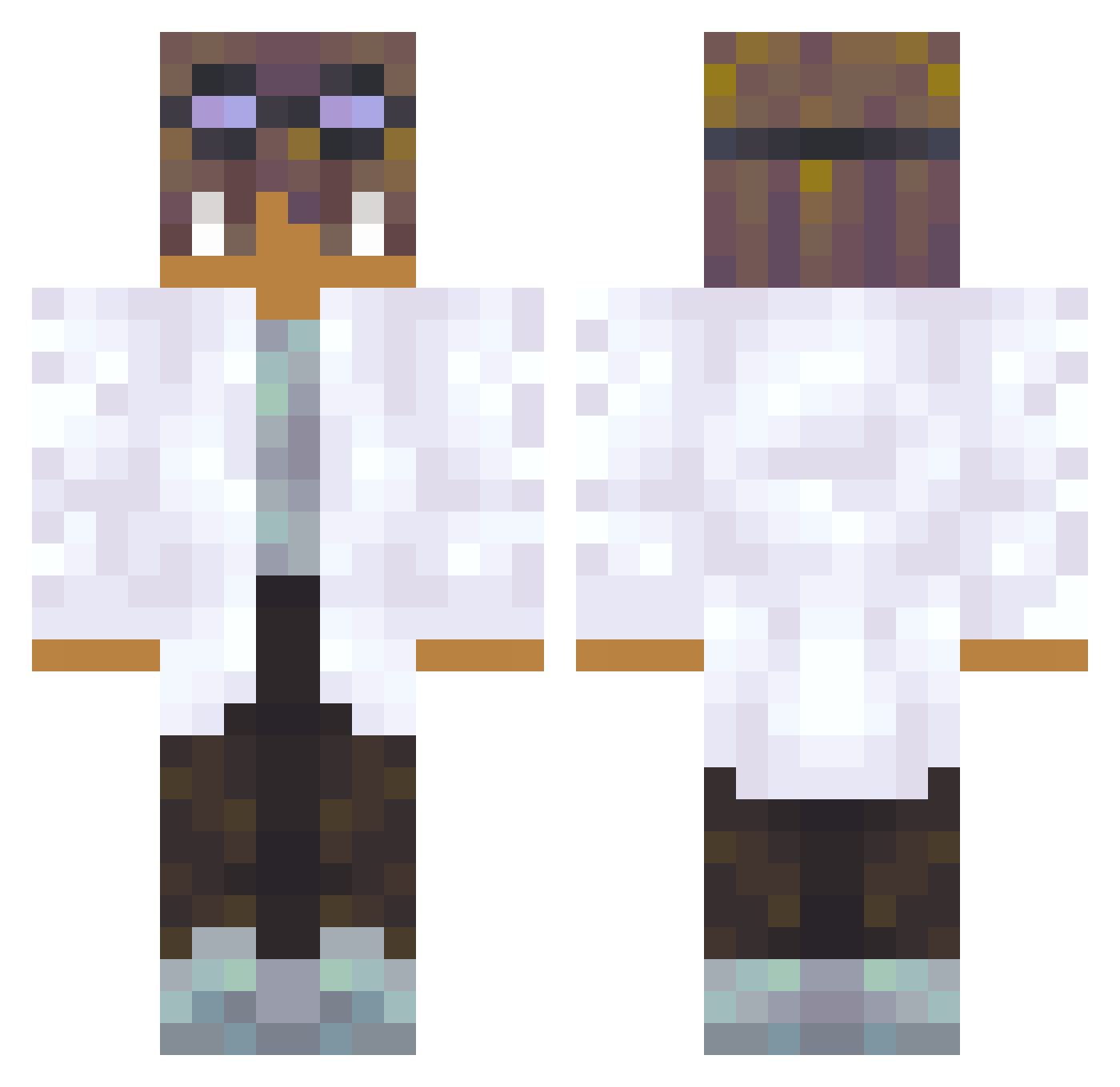 Wea1thh Minecraft skin, front and back view