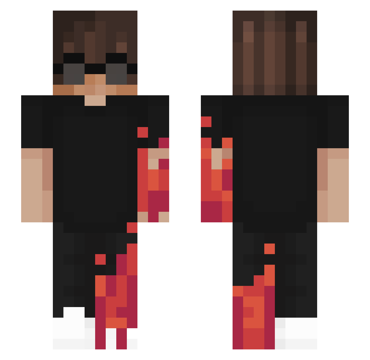 Jshr Minecraft skin, front and back view