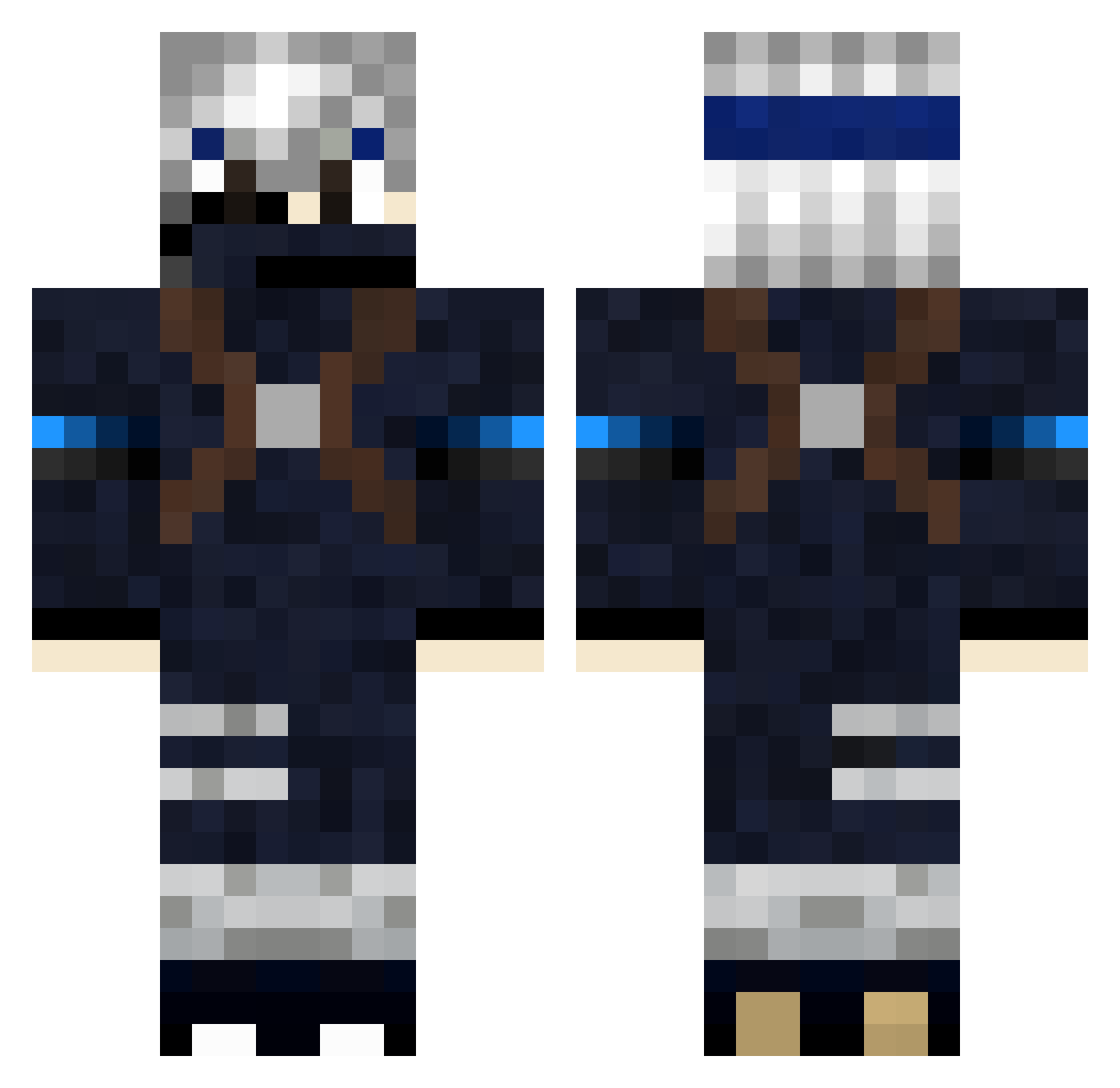 DemirTheGhost Minecraft skin, front and back view