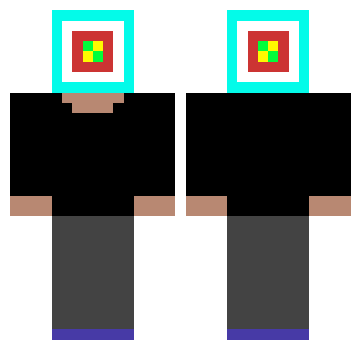 LAUCOL0R Minecraft skin, front and back view