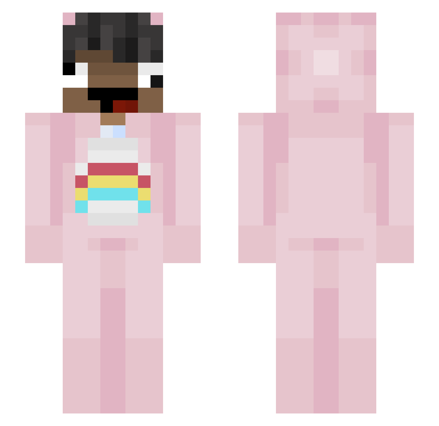 redfred777 Minecraft skin, front and back view
