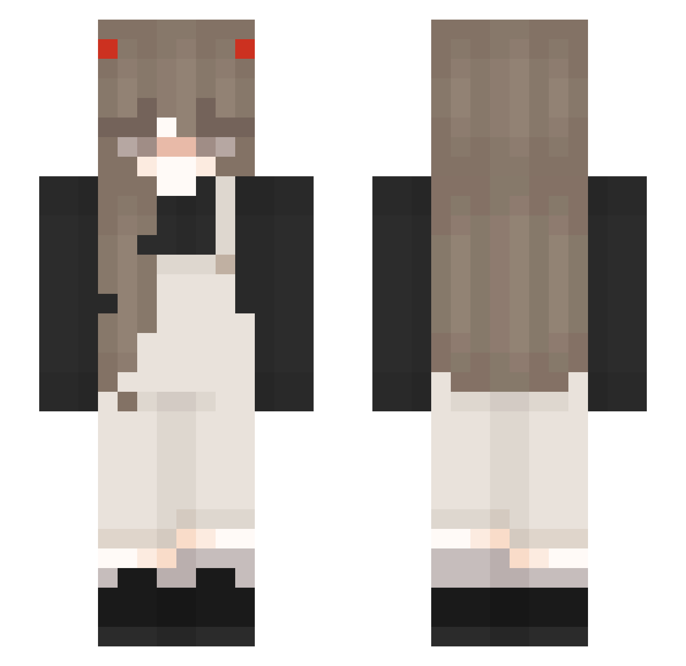 Flamewrd Minecraft skin, front and back view