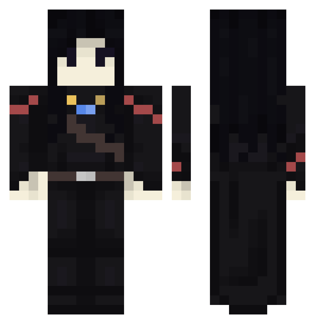 EthnarchOfChaos Minecraft skin, front and back view
