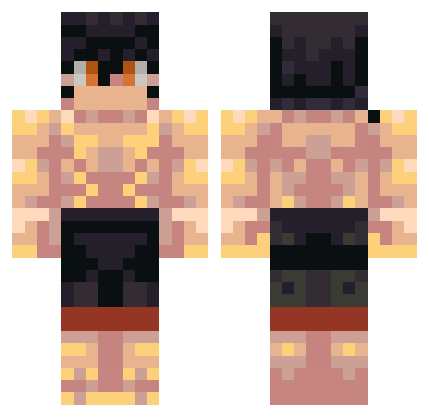 RaulForLife Minecraft skin, front and back view