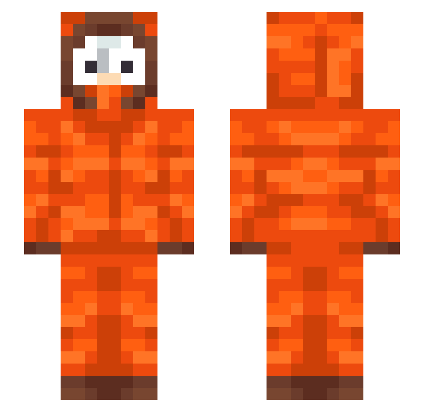 Nyxaln Minecraft skin, front and back view