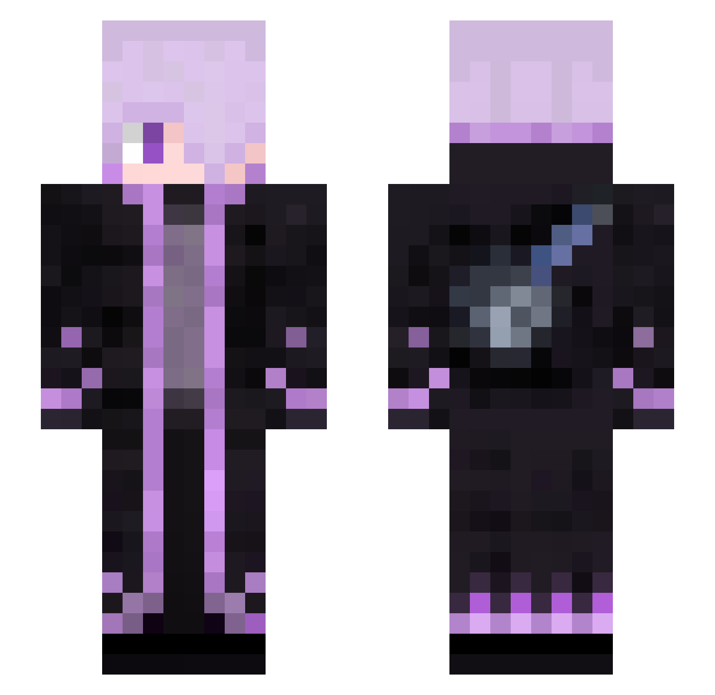 Nana_Icchi Minecraft skin, front and back view