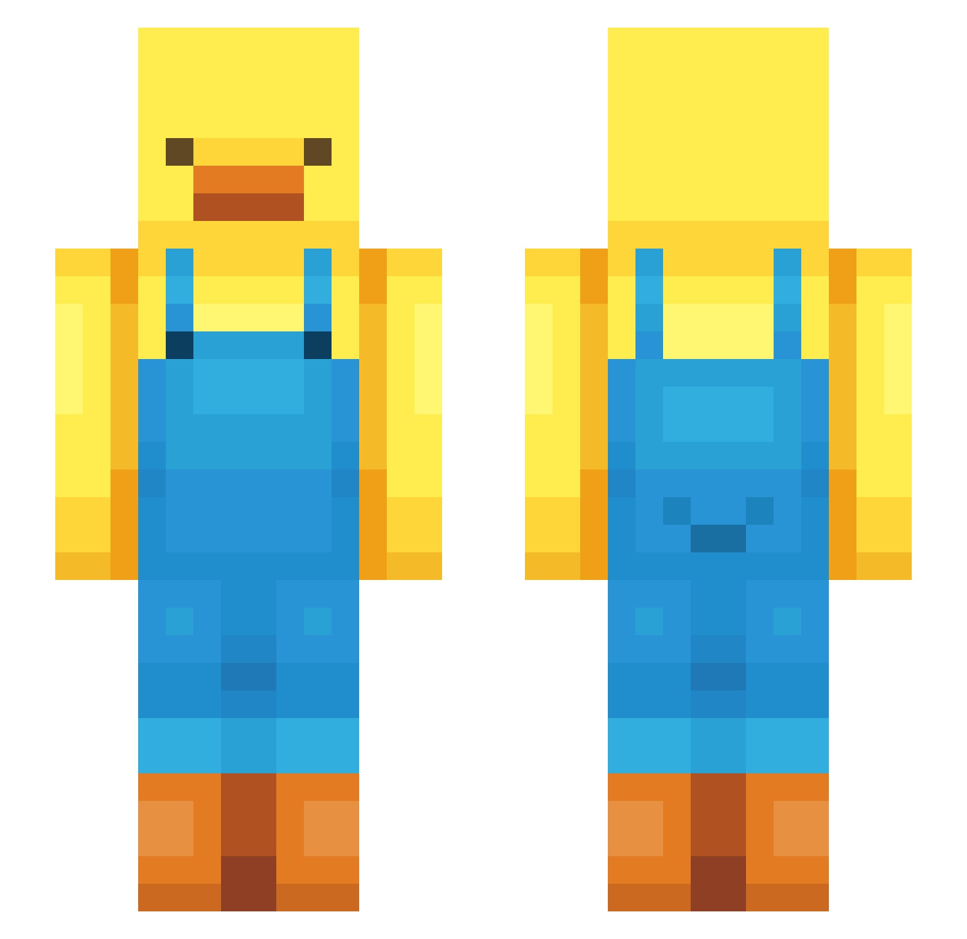 Wisprr Minecraft skin, front and back view