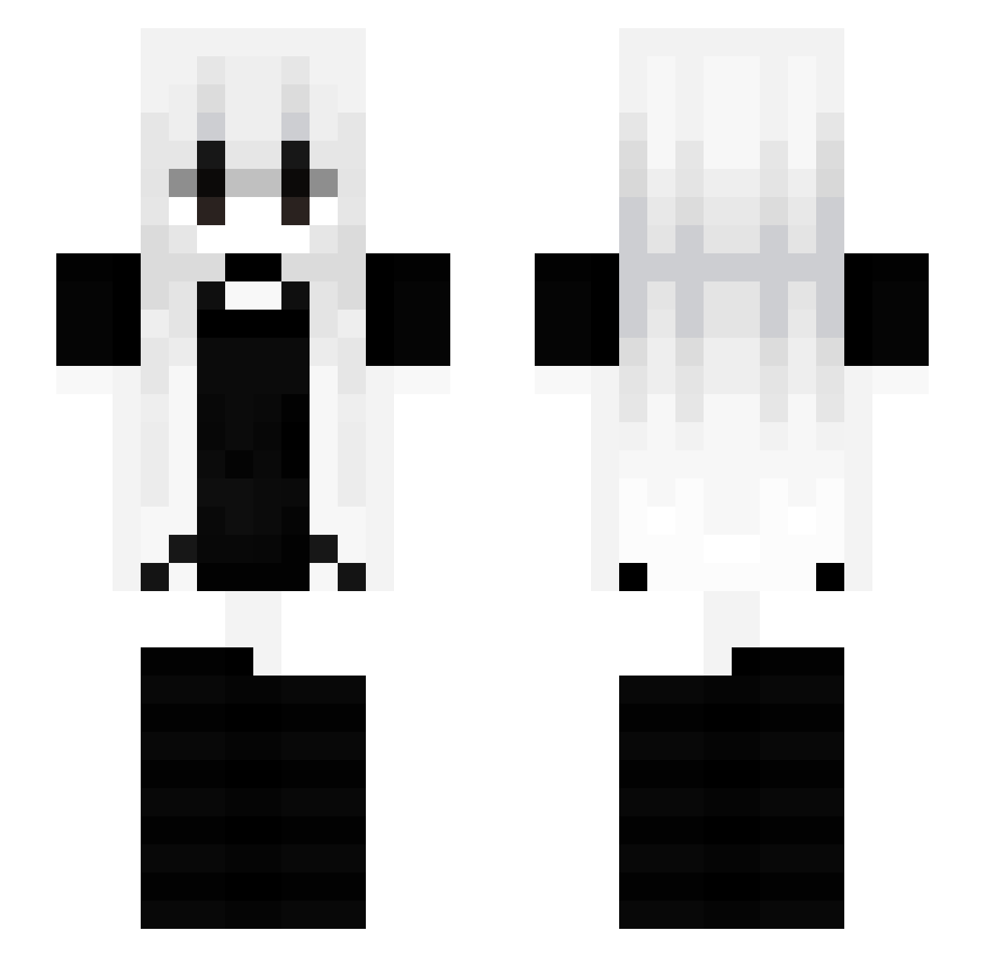 Womanly Minecraft skin, front and back view