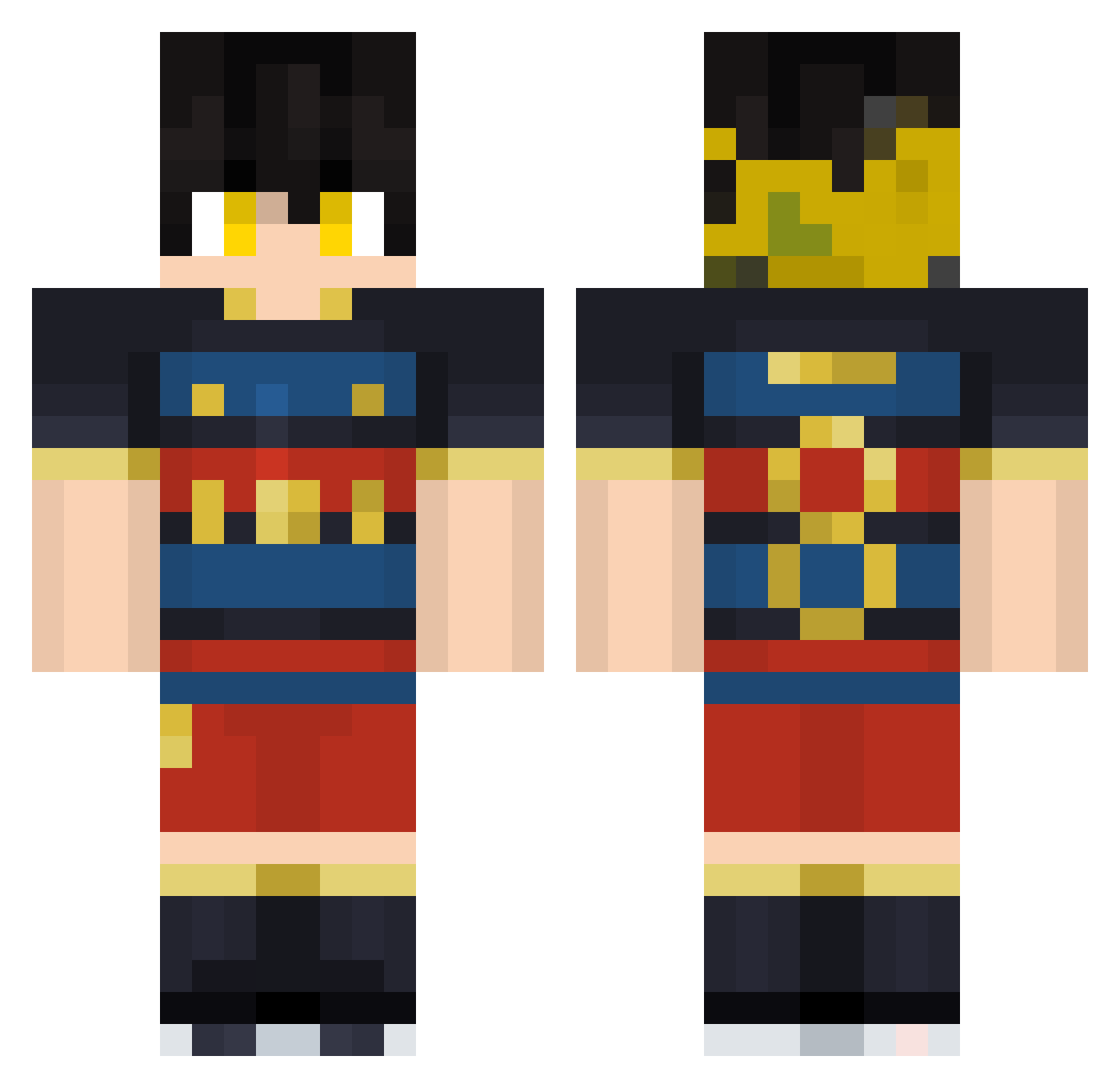Yanatolol Minecraft skin, front and back view