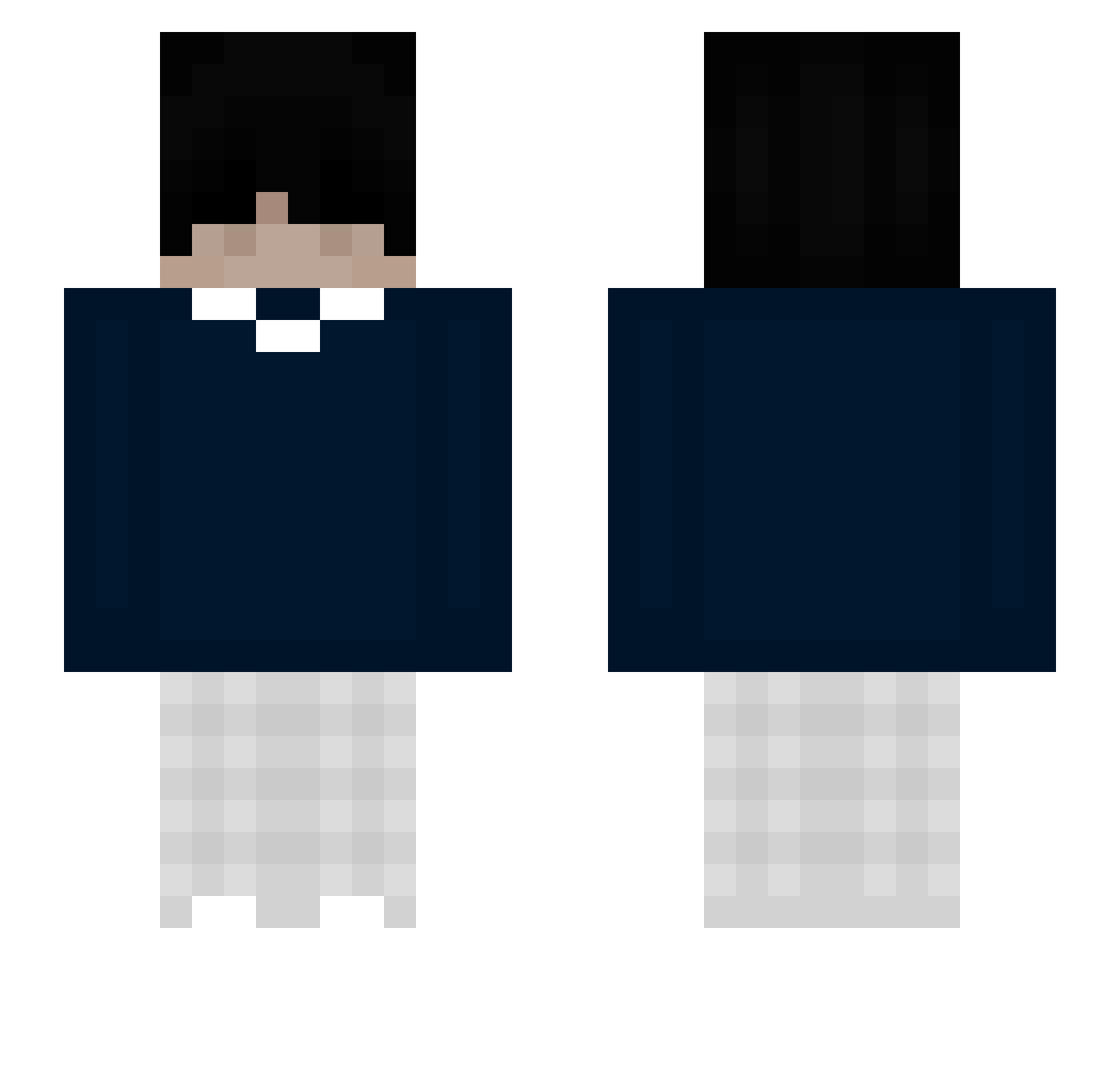 tomnicklin Minecraft skin, front and back view